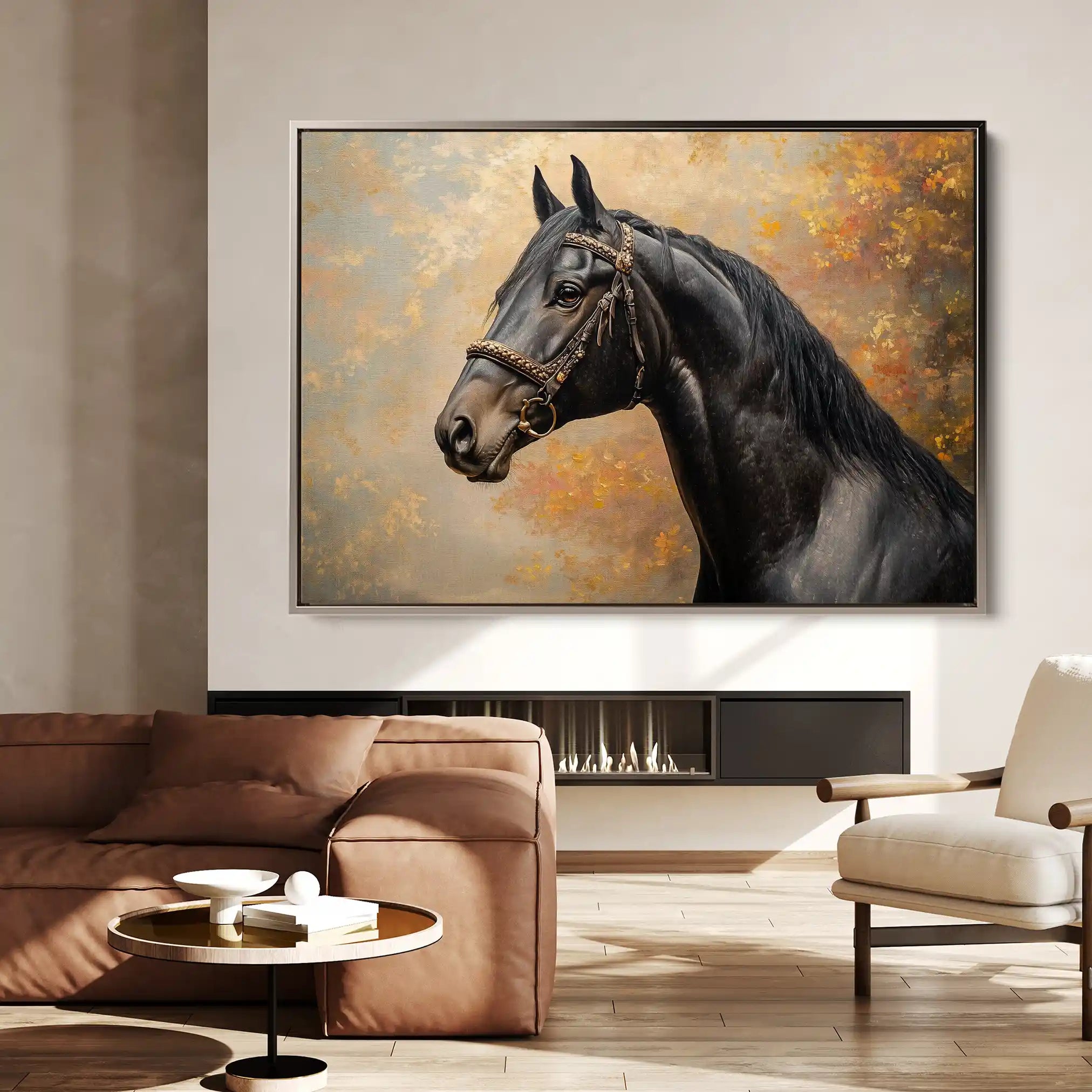Horses 148 Canvas Art 90 x 60 cm / Stretched on hidden frame