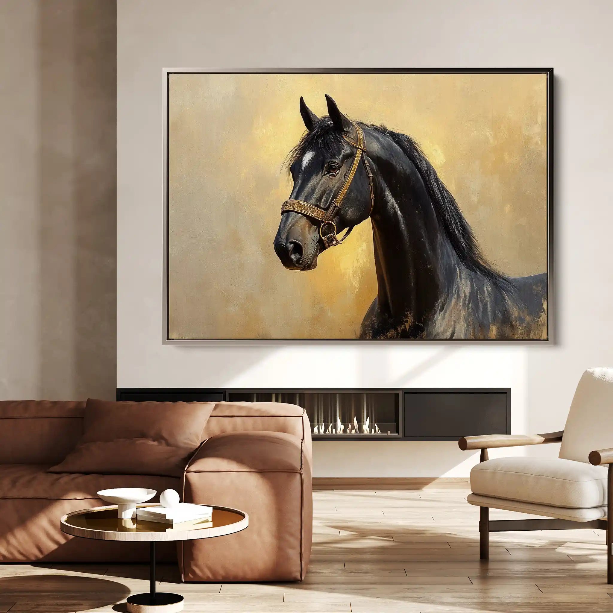 Horses 152 Canvas Art 90 x 60 cm / Stretched on hidden frame