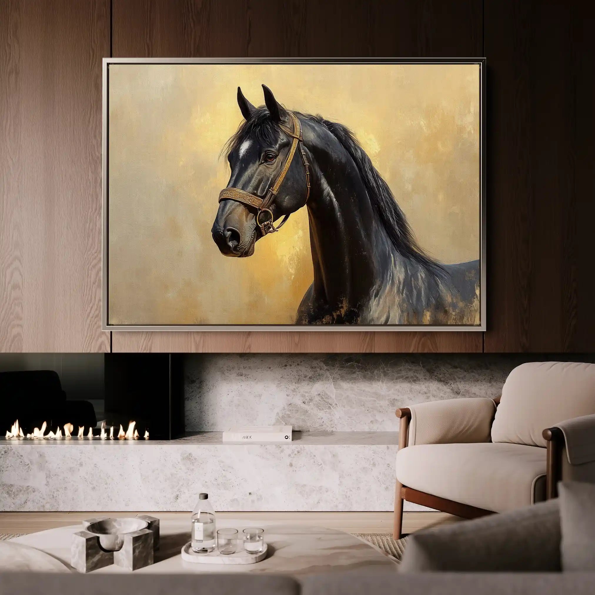 Horses 152 Canvas Art 90 x 60 cm / Stretched on hidden frame