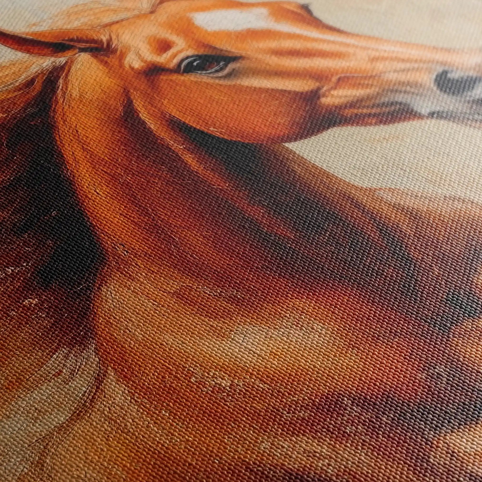 Horses 154 Canvas Art 90 x 60 cm / Stretched on hidden frame