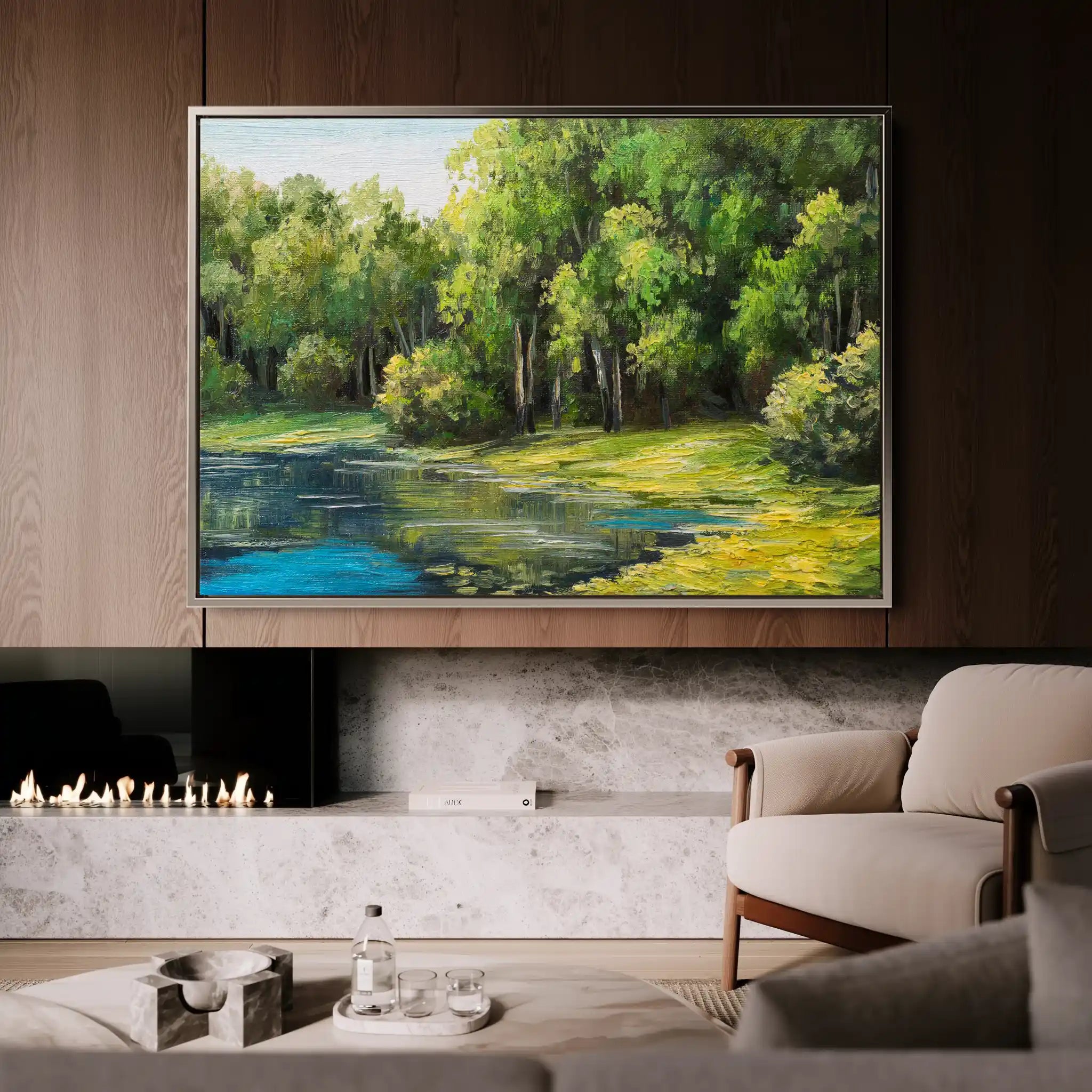 Landscape 155 Canvas Art 90 x 60 cm / Stretched on hidden frame