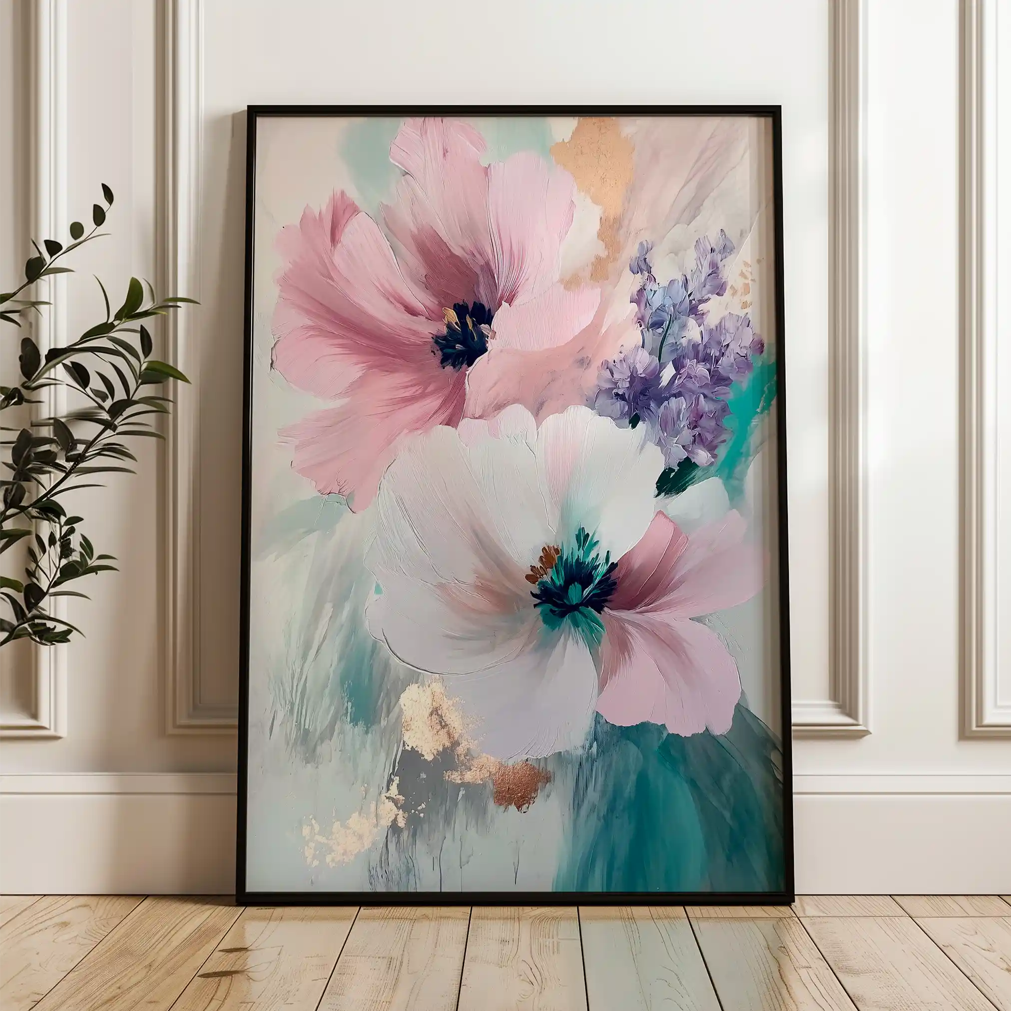 Floral Canvas Wall Art WAD1551-F 90 x 60 cm / Stretched on hidden frame