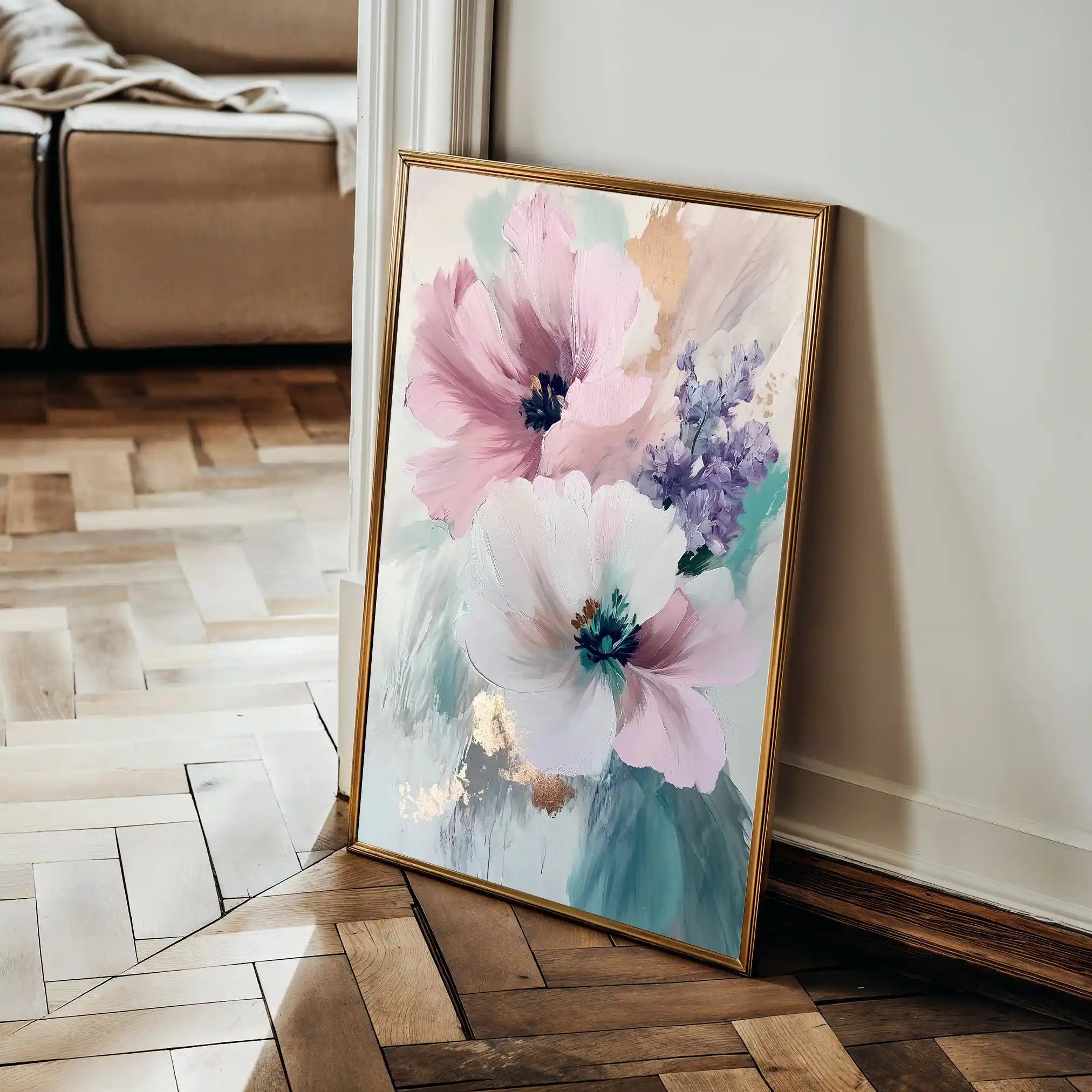 Floral Canvas Wall Art WAD1551-F 90 x 60 cm / Stretched on hidden frame