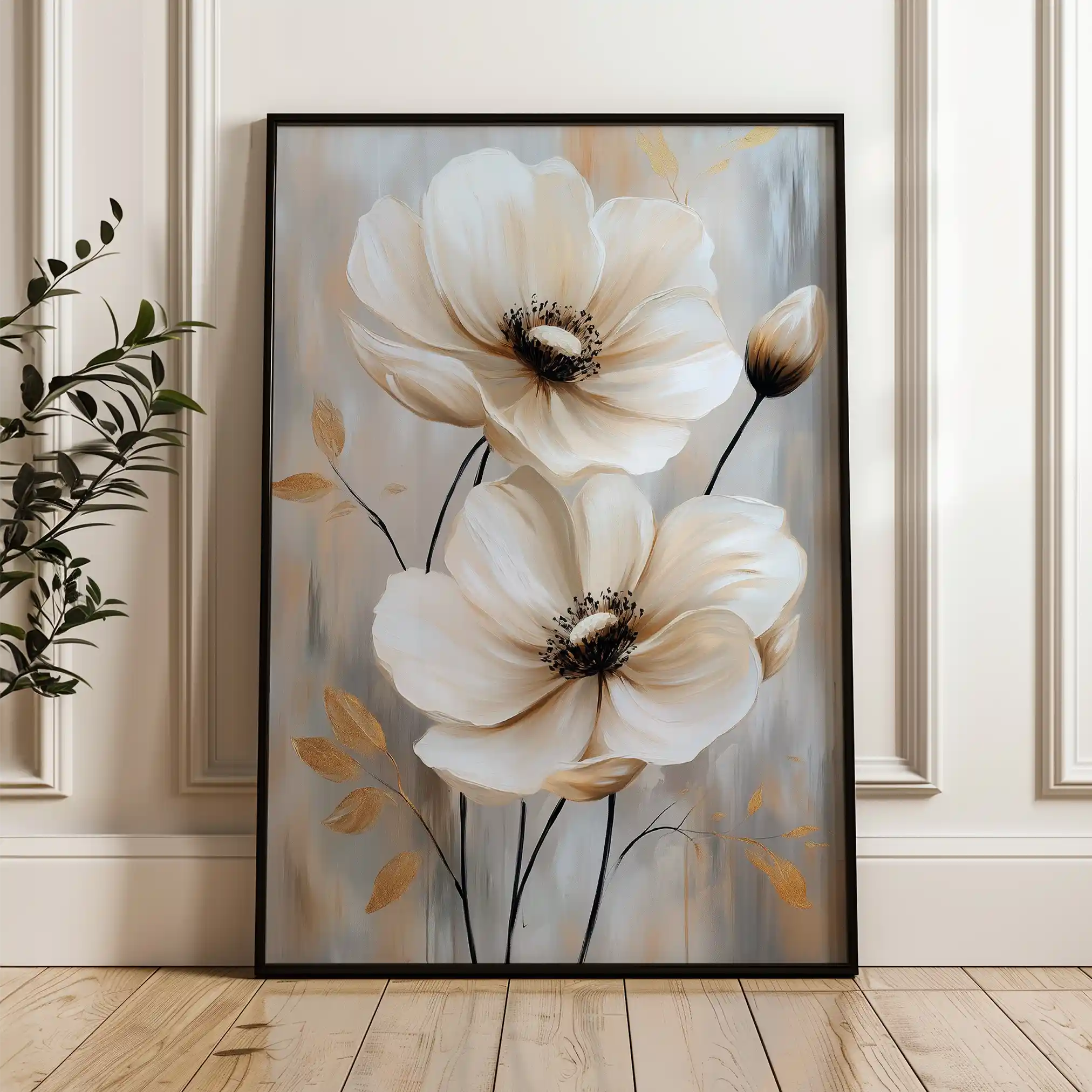 Floral Canvas Wall Art WAD1553-F 90 x 60 cm / Stretched on hidden frame