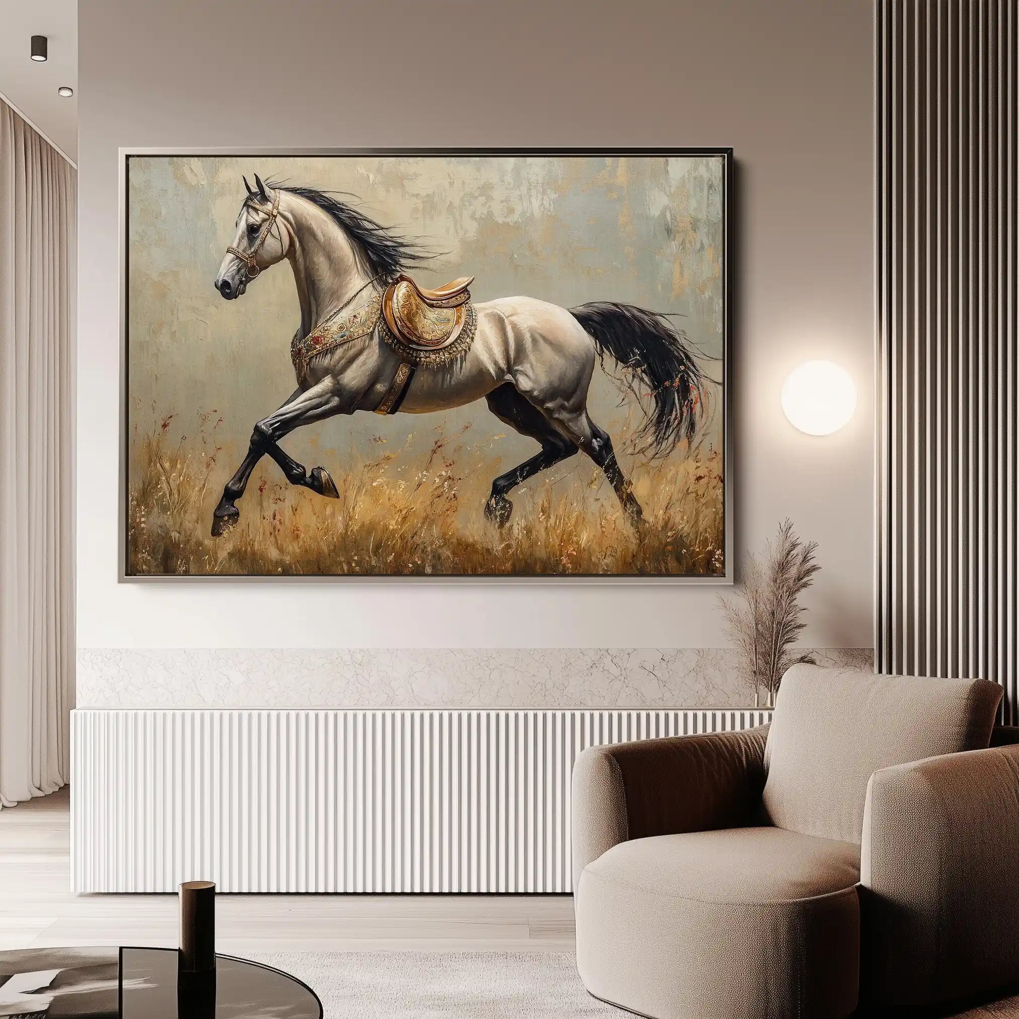 Horses 156 Canvas Art 90 x 60 cm / Stretched on hidden frame