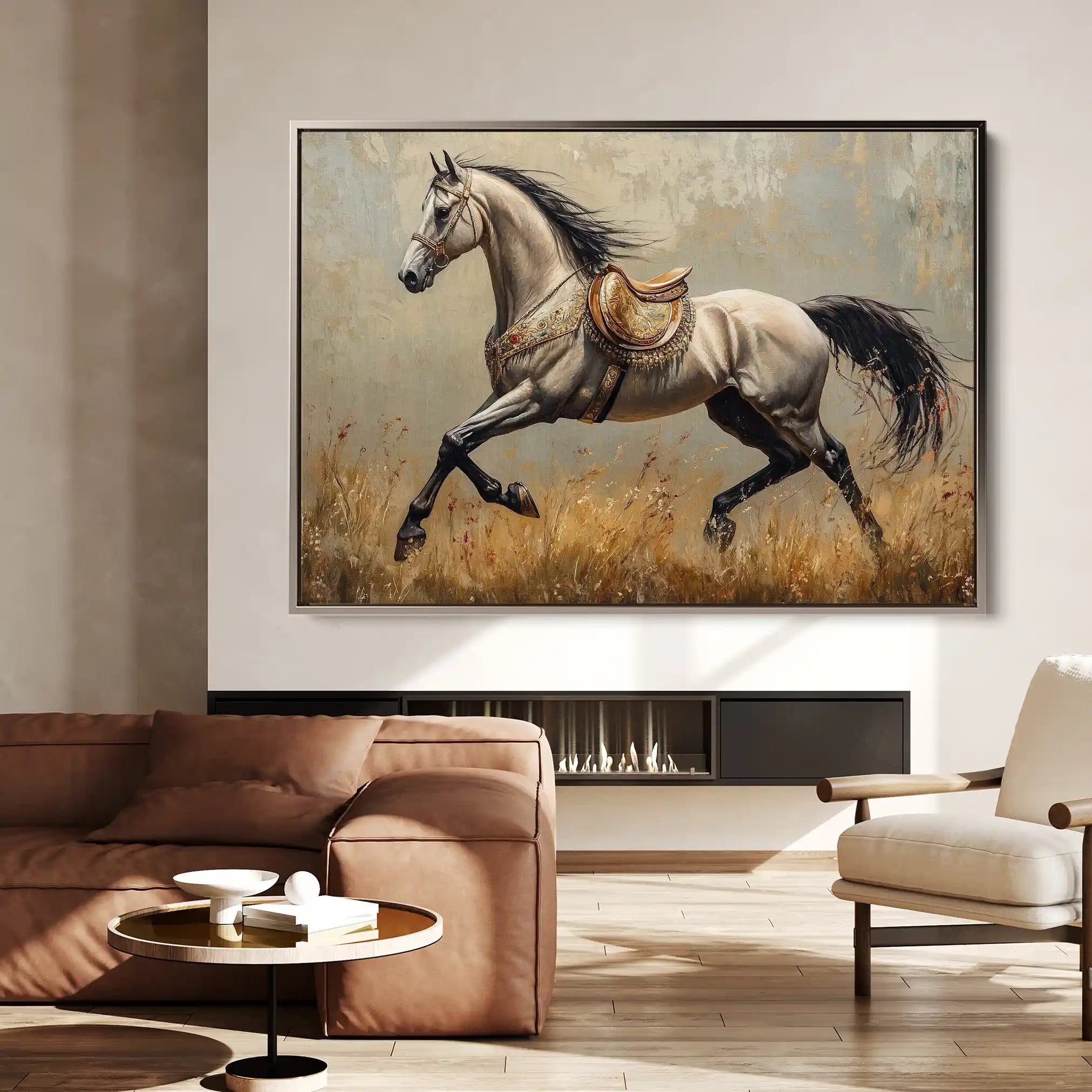 Horses 156 Canvas Art 90 x 60 cm / Stretched on hidden frame
