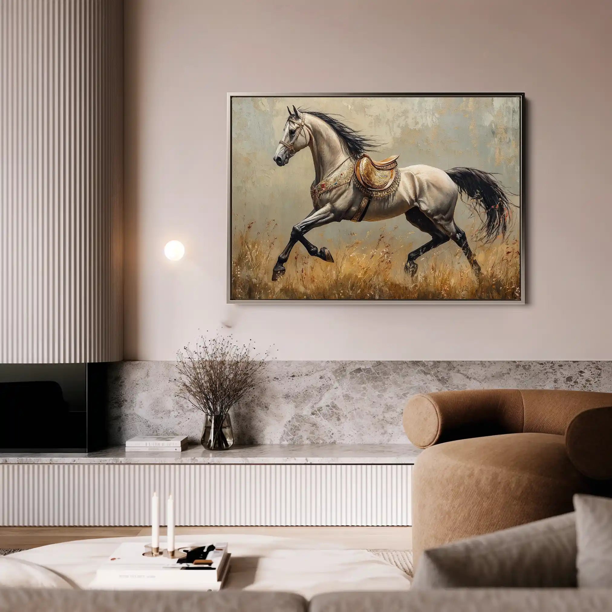 Horses 156 Canvas Art 90 x 60 cm / Stretched on hidden frame