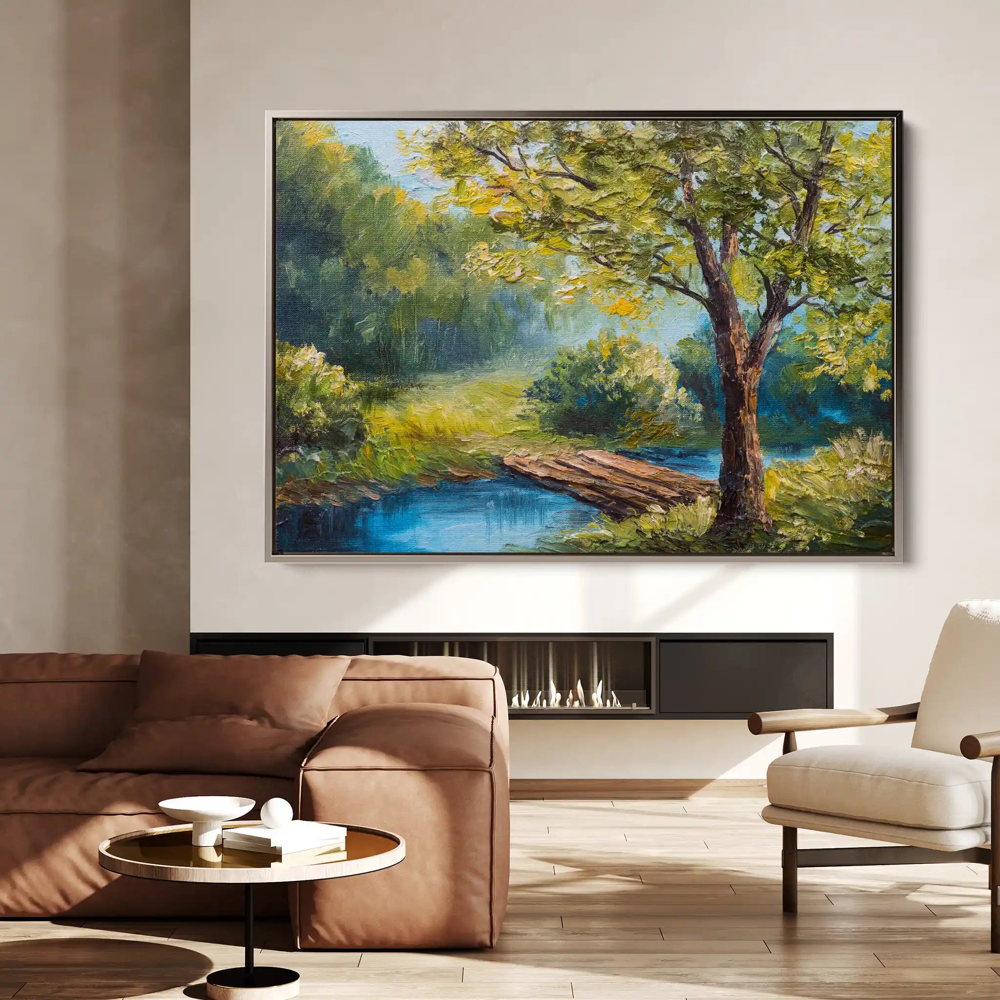 Landscape 156 Canvas Art 90 x 60 cm / Stretched on hidden frame