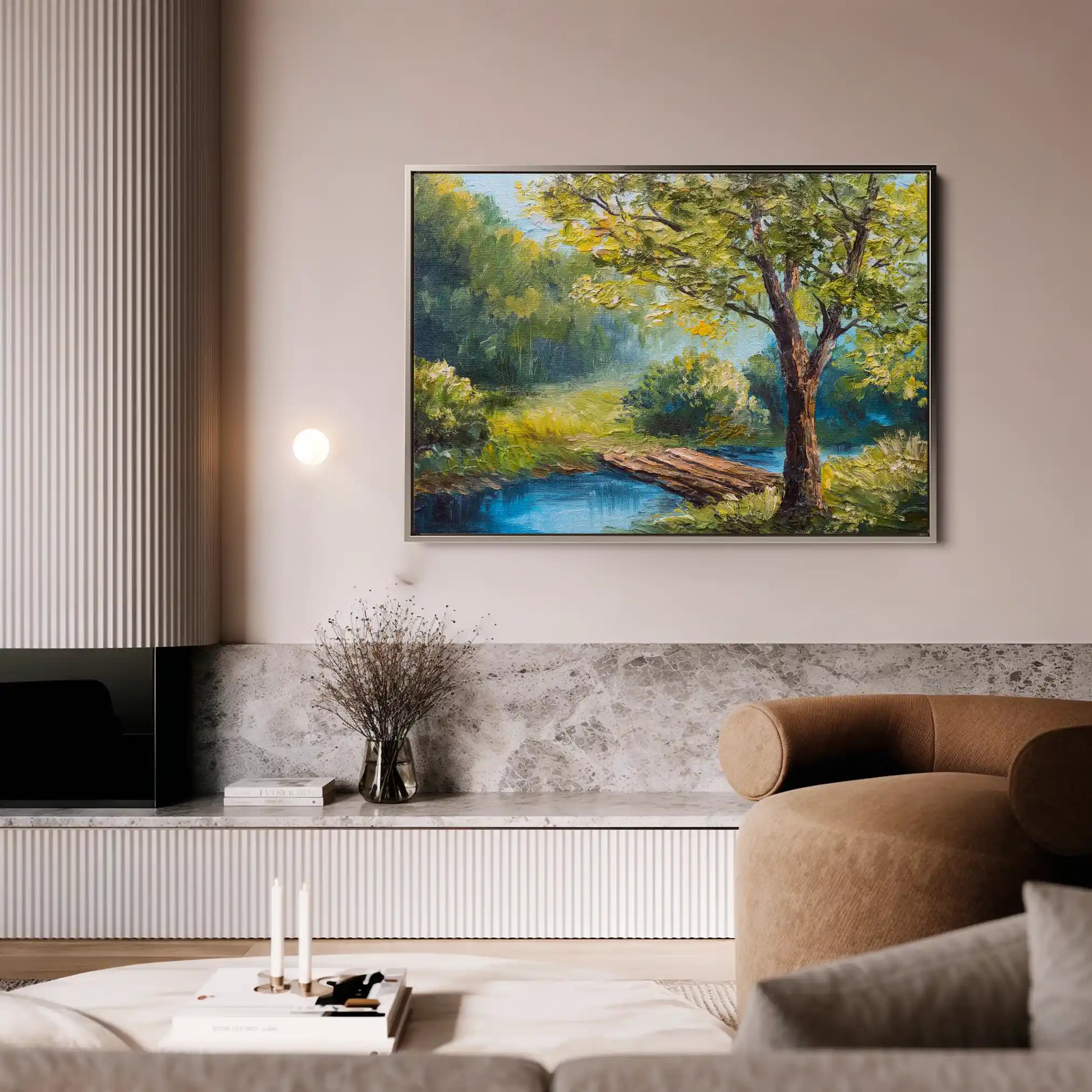 Landscape 156 Canvas Art 90 x 60 cm / Stretched on hidden frame