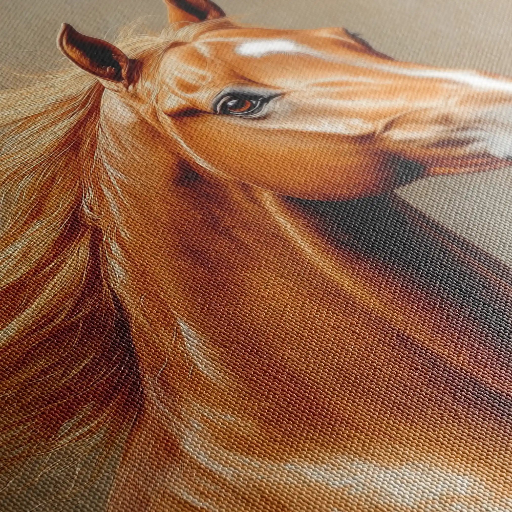 Horses 157 Canvas Art 90 x 60 cm / Stretched on hidden frame