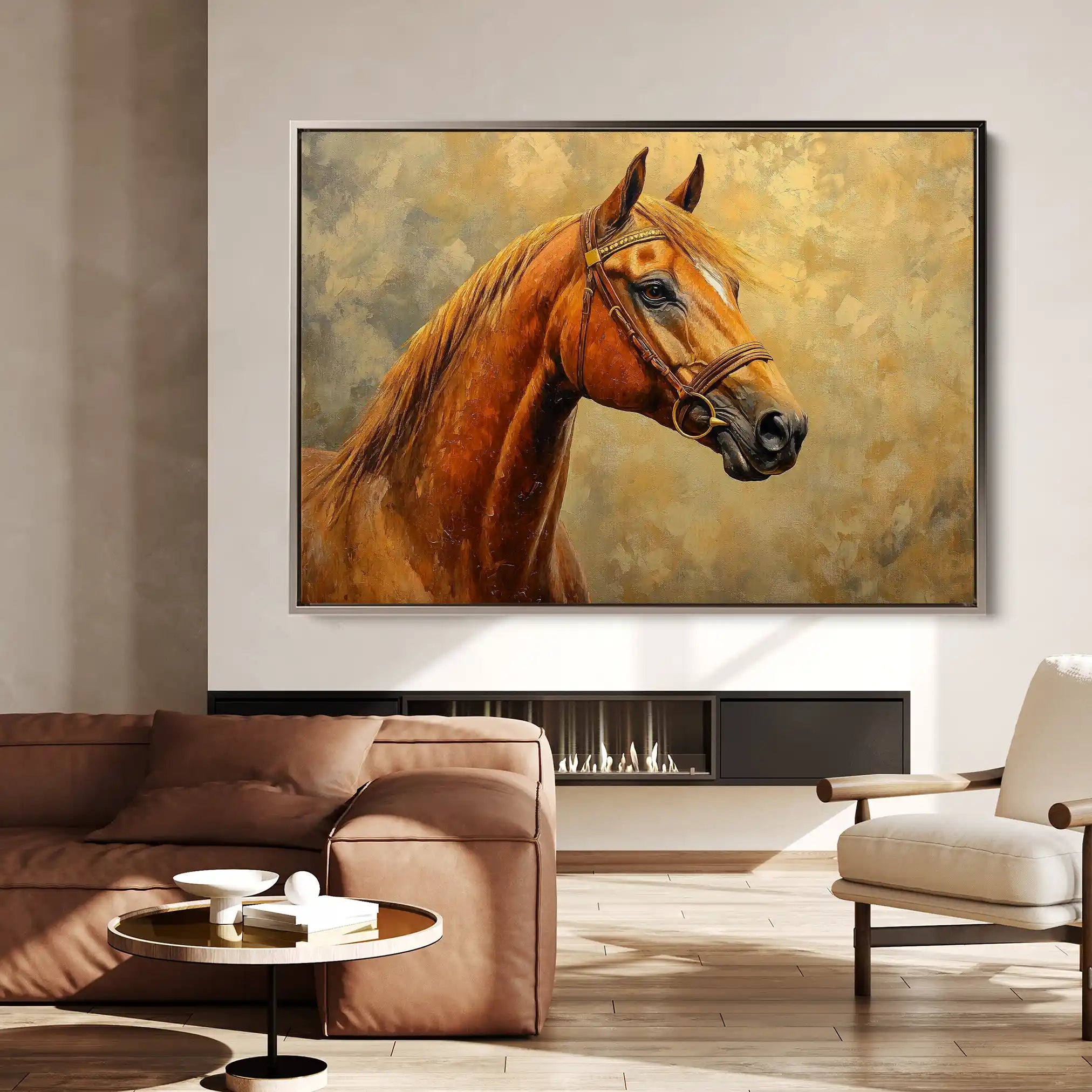 Horses 158 Canvas Art 90 x 60 cm / Stretched on hidden frame