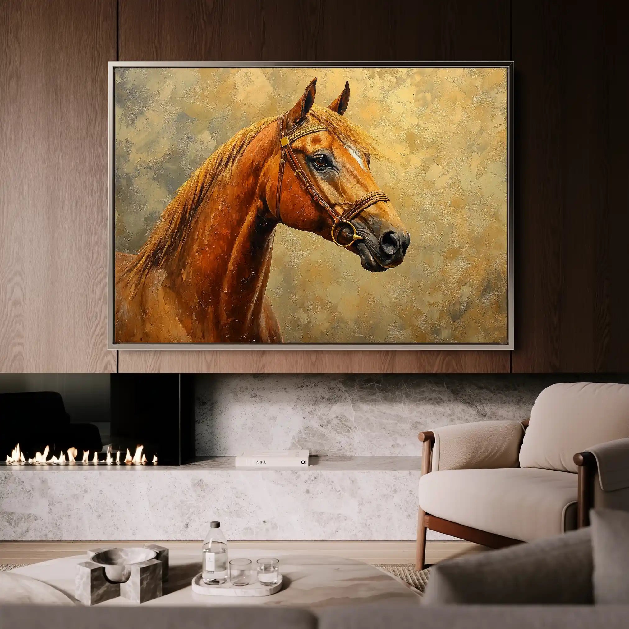 Horses 158 Canvas Art 90 x 60 cm / Stretched on hidden frame