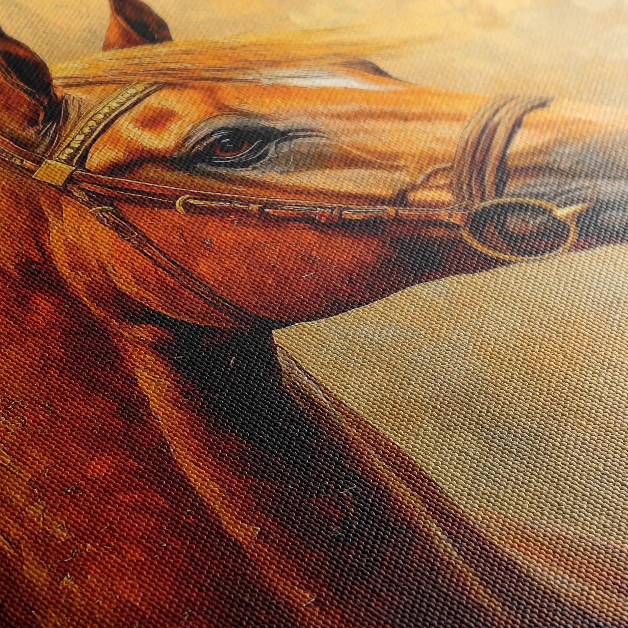 Horses 158 Canvas Art 90 x 60 cm / Stretched on hidden frame