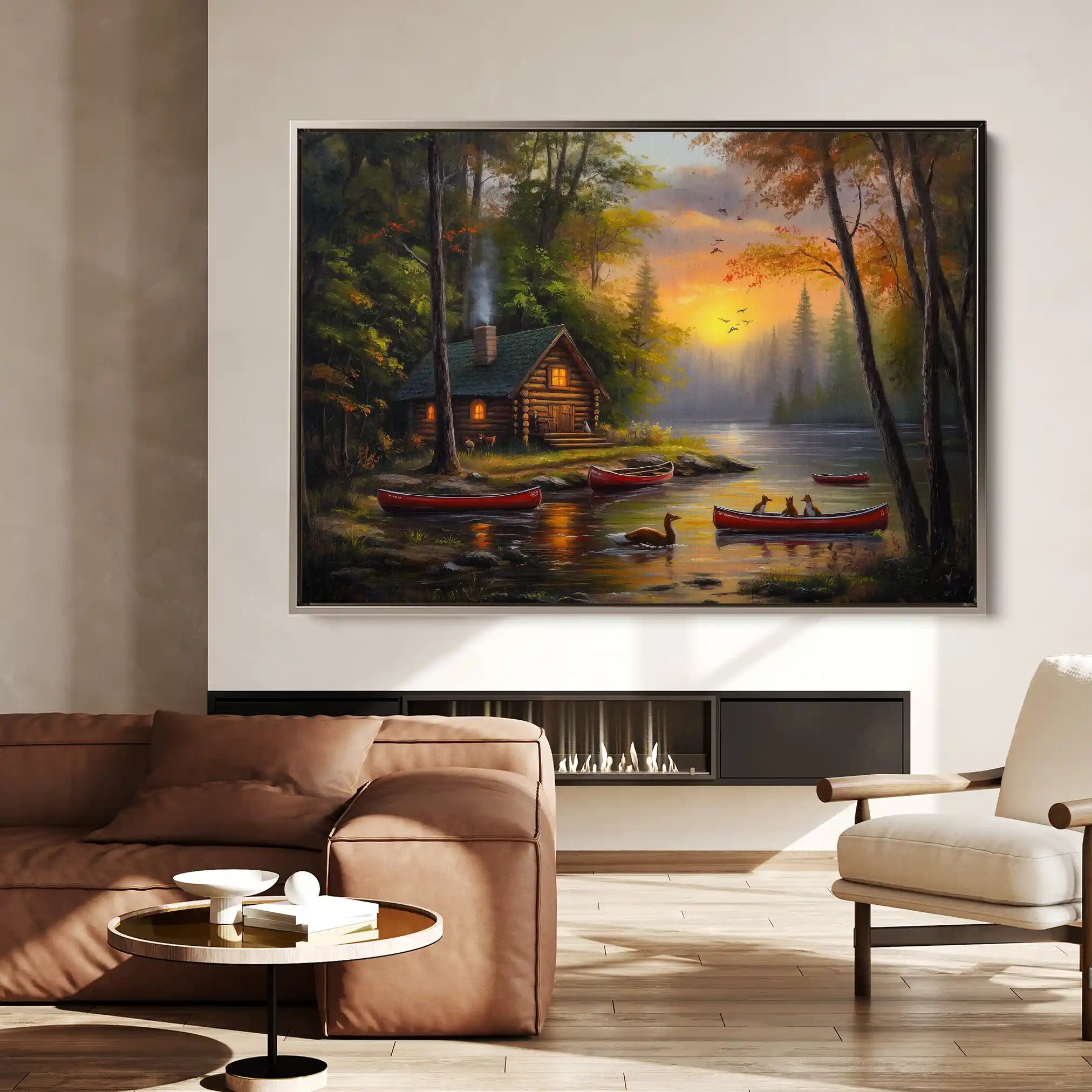 Landscape 161 Canvas Art 90 x 60 cm / Stretched on hidden frame