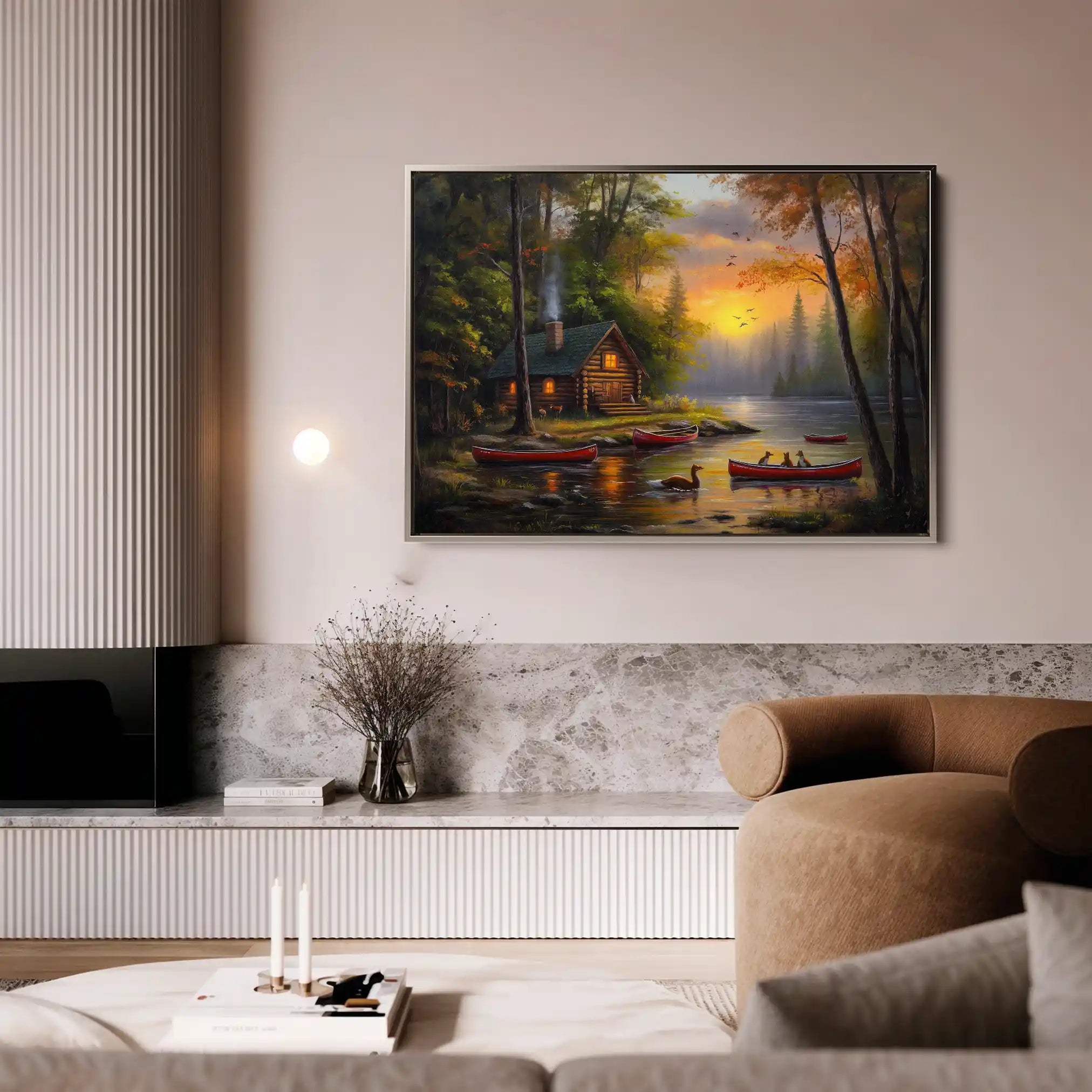 Landscape 161 Canvas Art 90 x 60 cm / Stretched on hidden frame