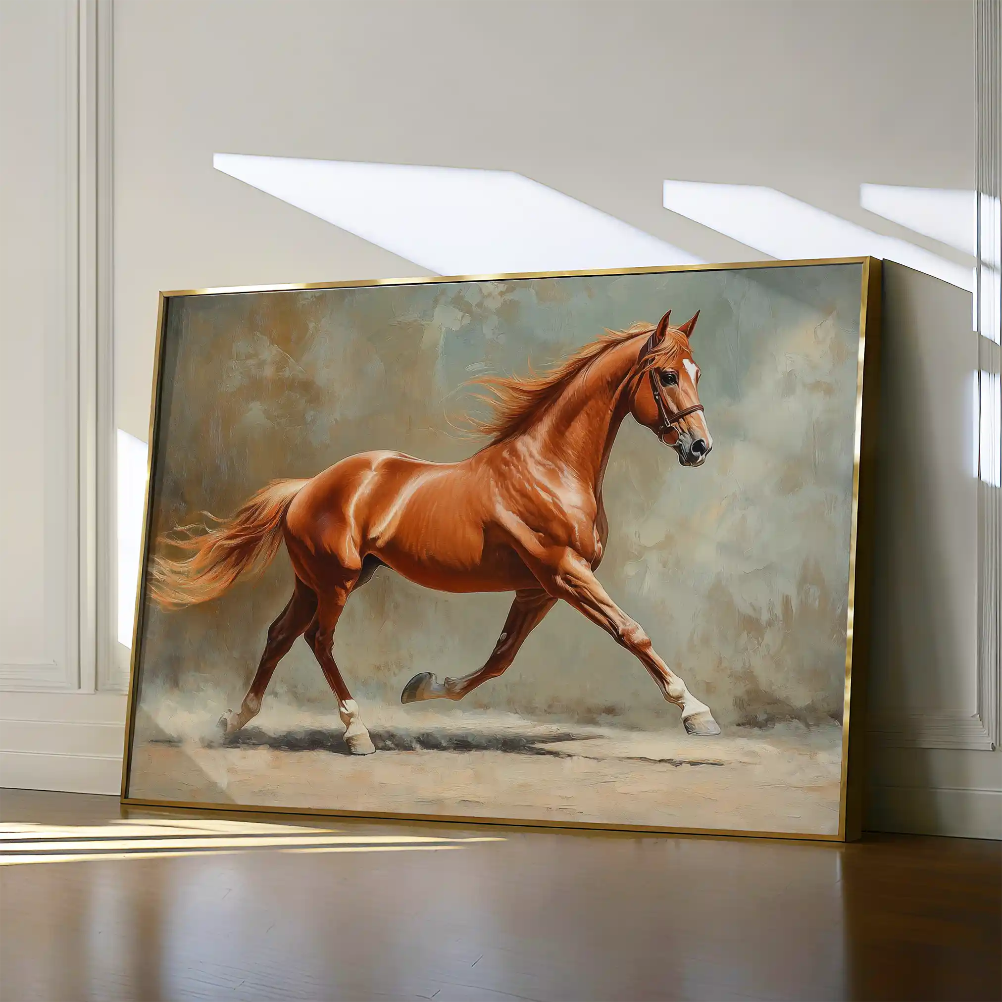 Horses 162 Canvas Art 90 x 60 cm / Stretched on hidden frame