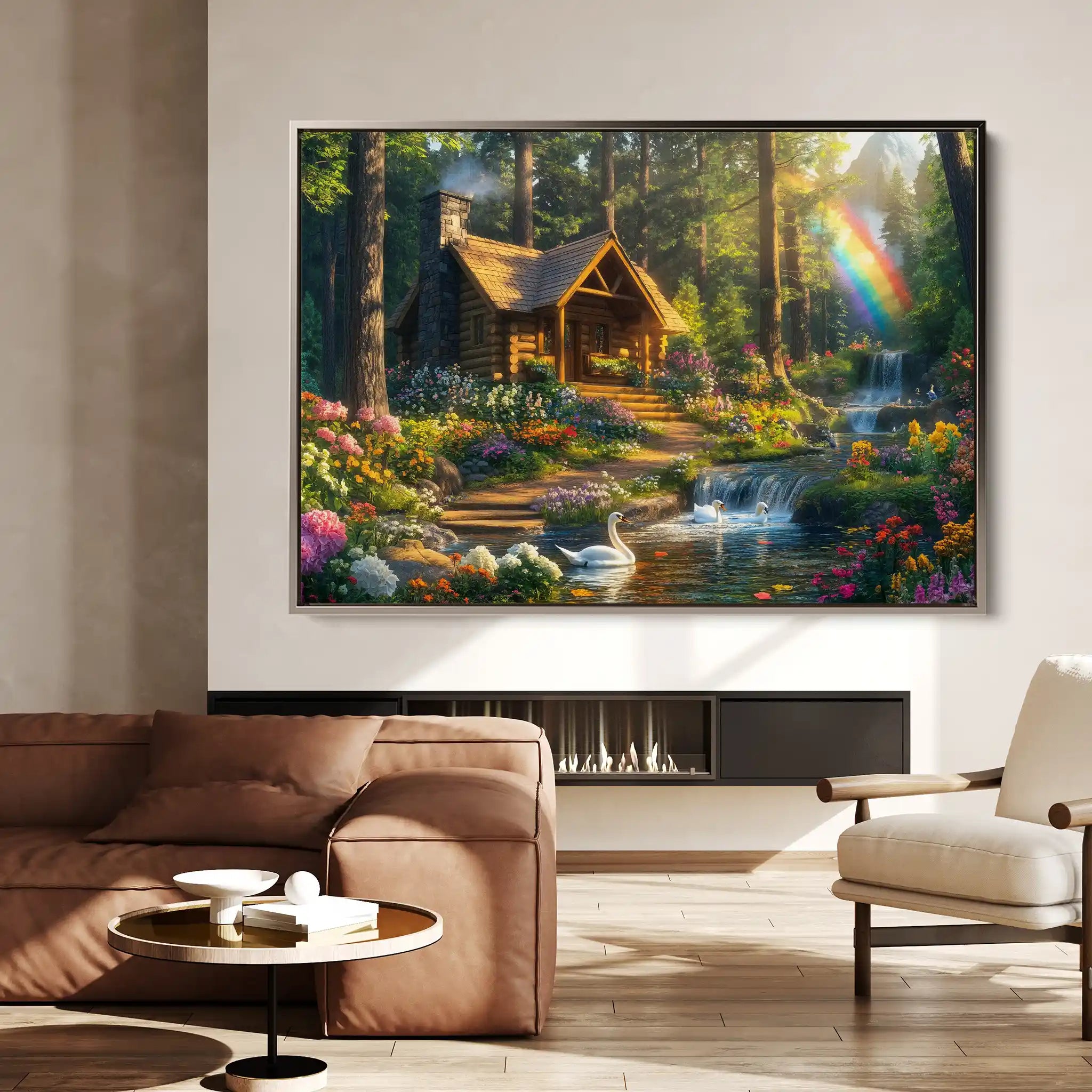Landscape 162 Canvas Art 90 x 60 cm / Stretched on hidden frame