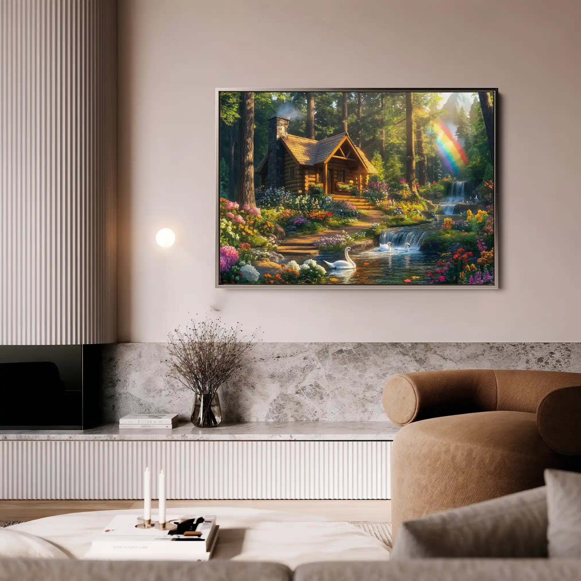 Landscape 162 Canvas Art 90 x 60 cm / Stretched on hidden frame