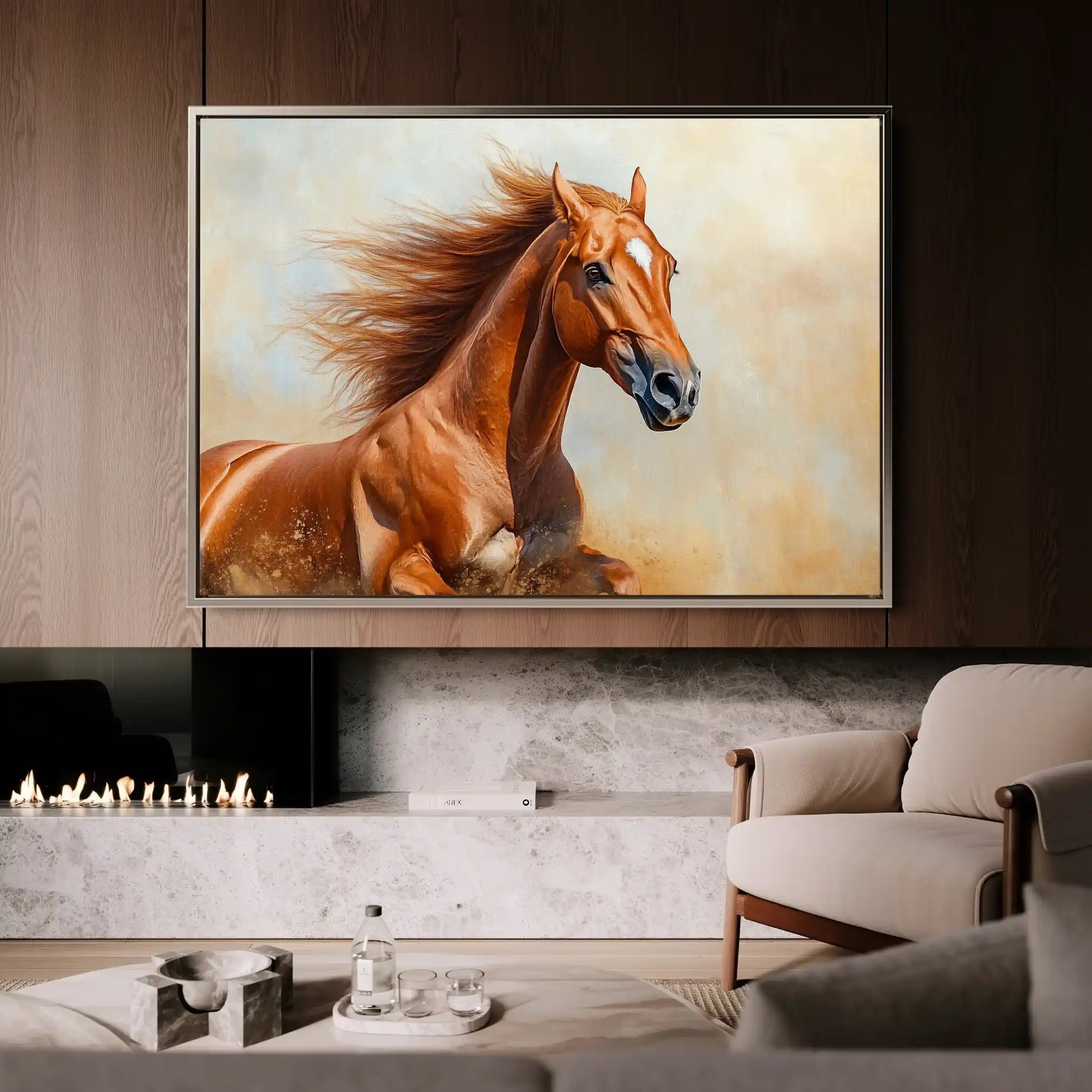 Horses 163 Canvas Art 90 x 60 cm / Stretched on hidden frame