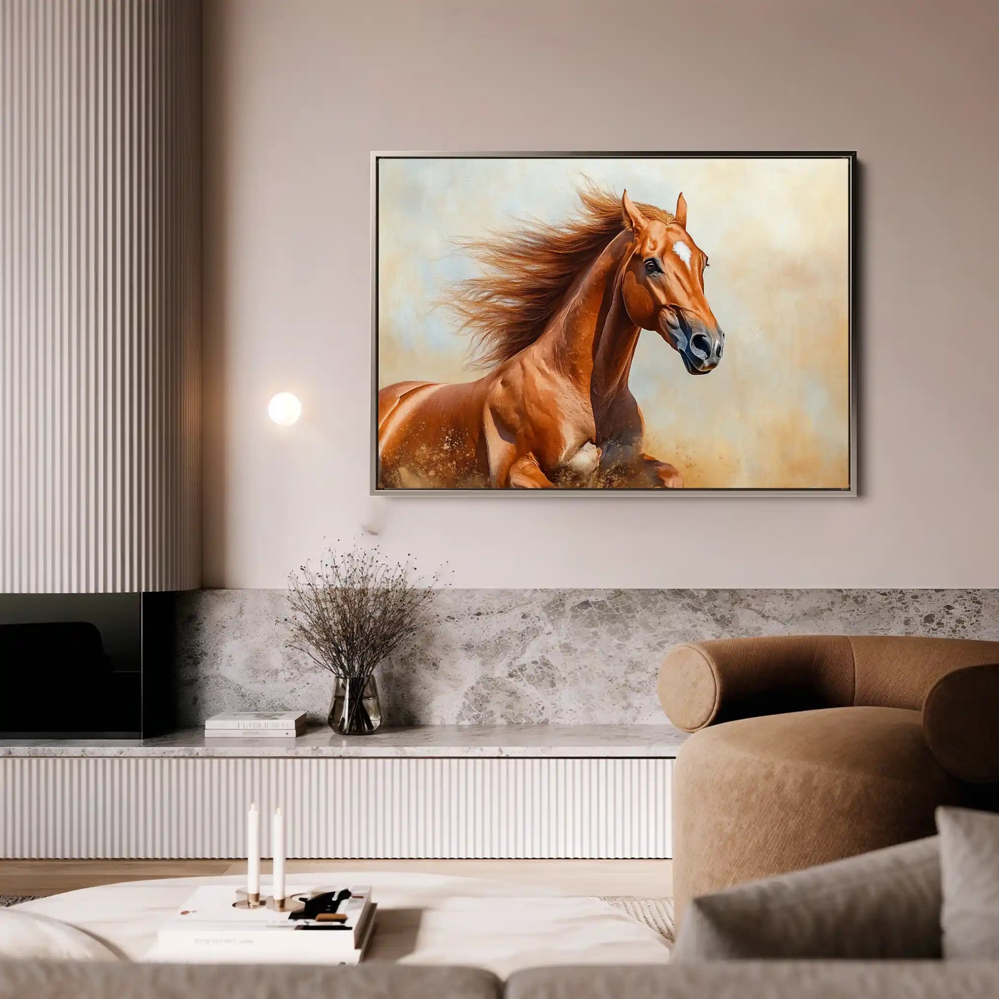 Horses 163 Canvas Art 90 x 60 cm / Stretched on hidden frame