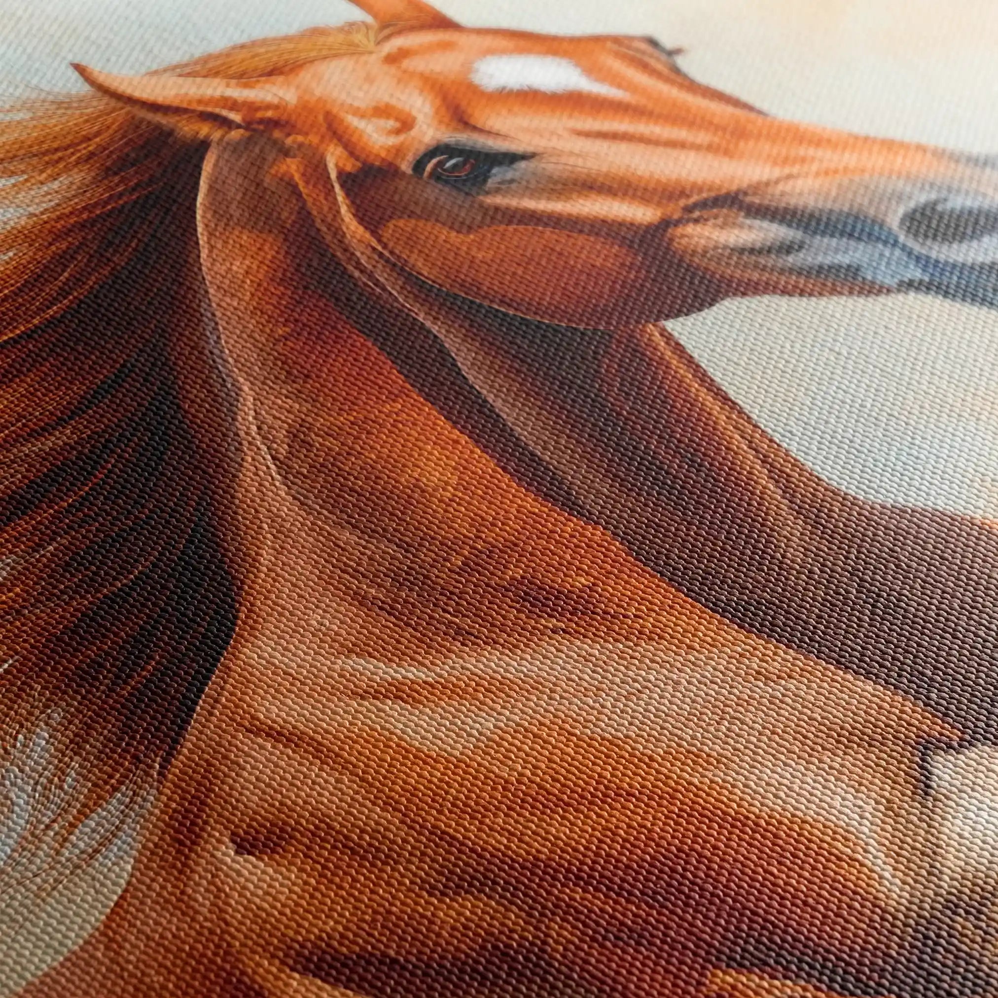 Horses 163 Canvas Art 90 x 60 cm / Stretched on hidden frame