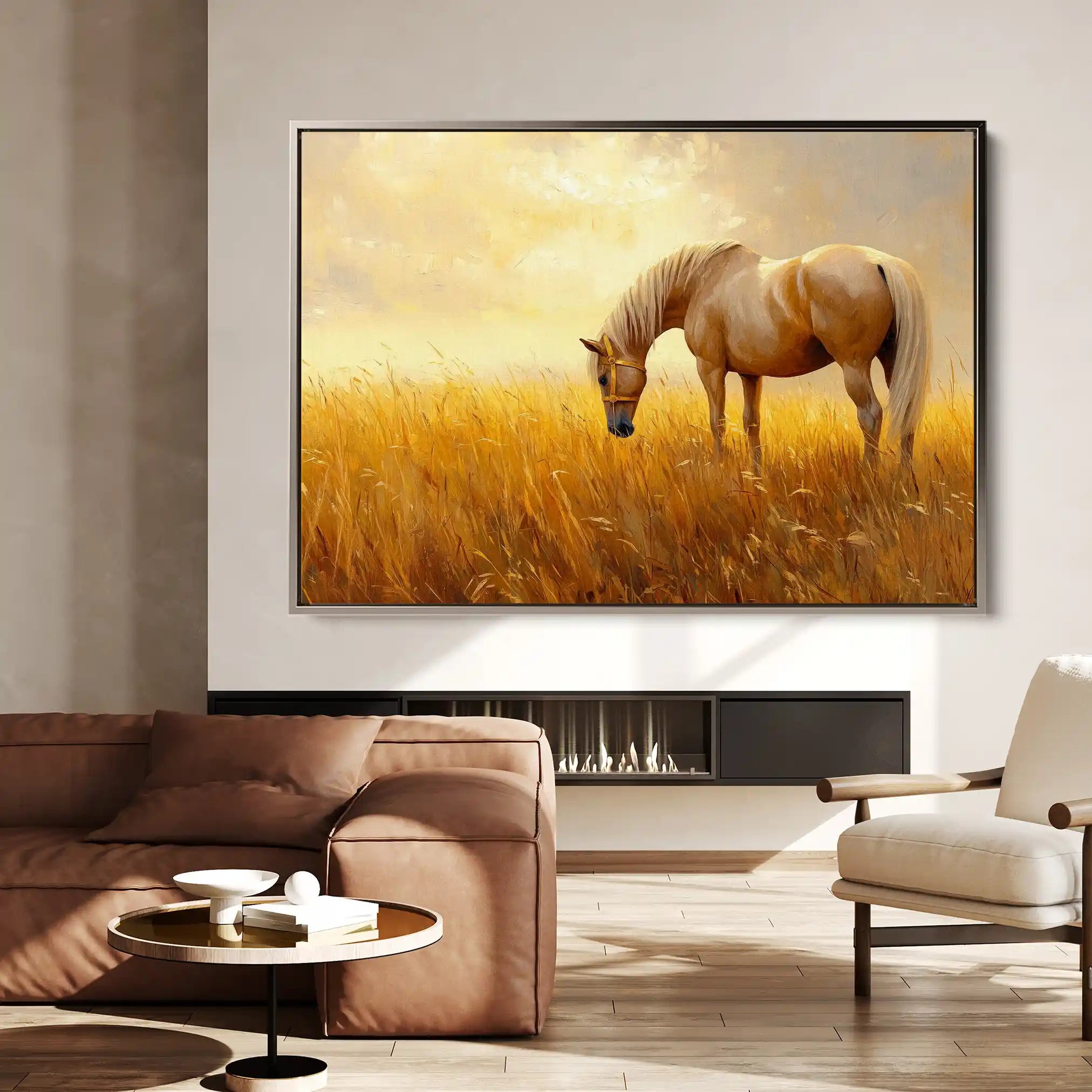 Horses 164 Canvas Art 90 x 60 cm / Stretched on hidden frame