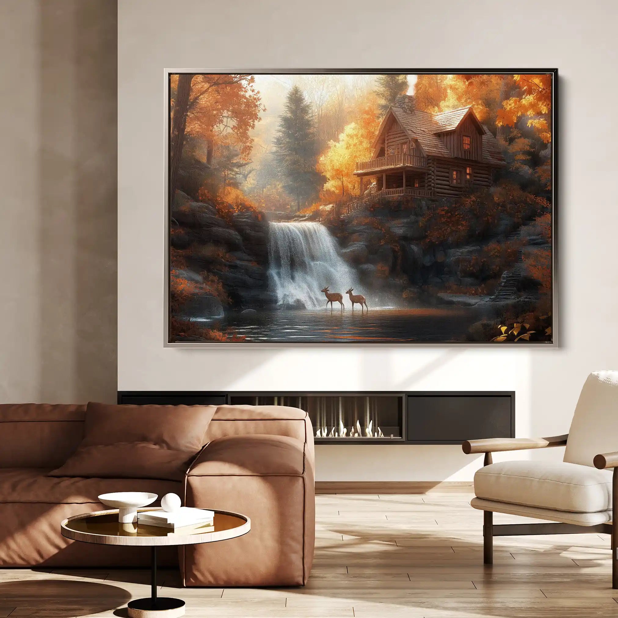 Landscape 164 Canvas Art 90 x 60 cm / Stretched on hidden frame