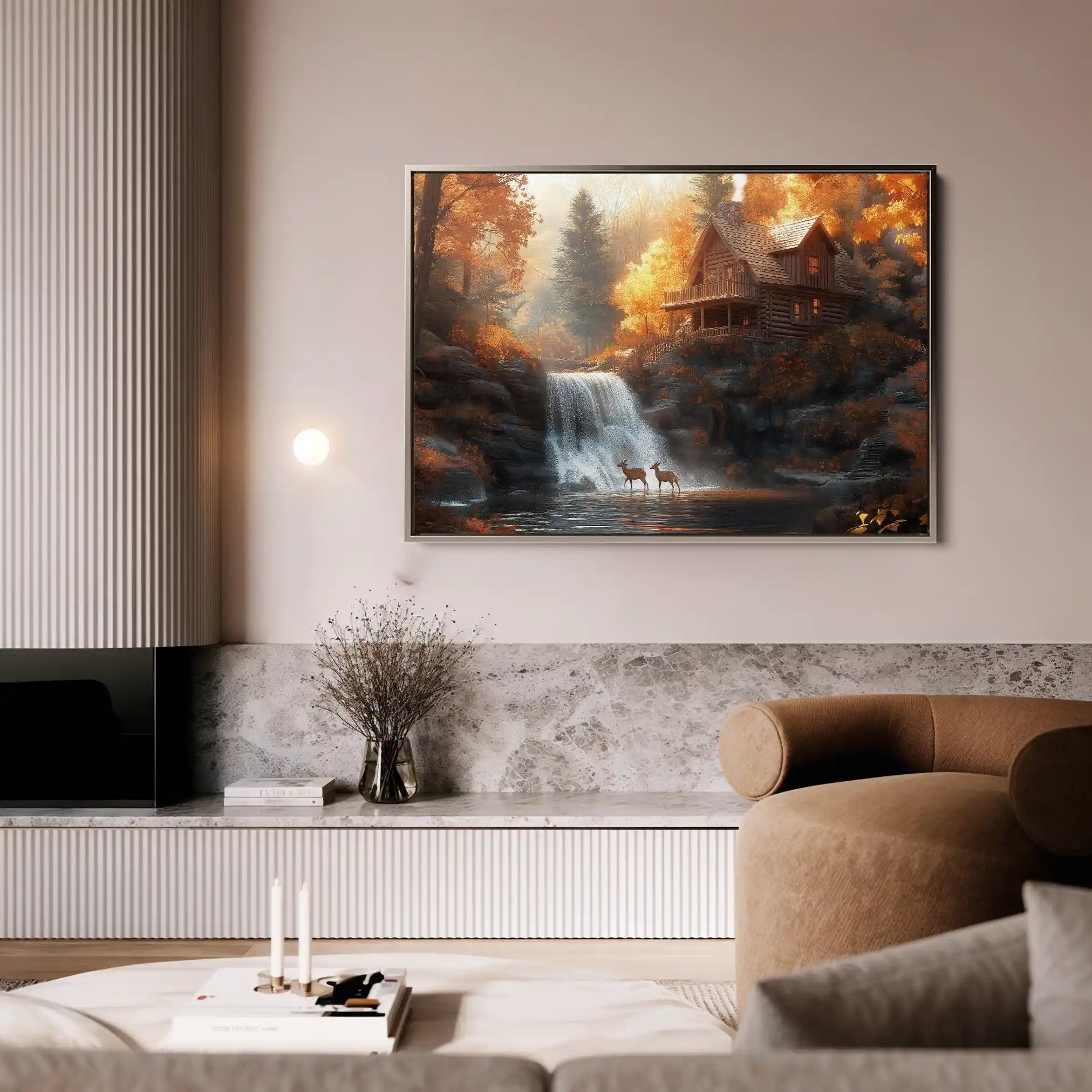 Landscape 164 Canvas Art 90 x 60 cm / Stretched on hidden frame