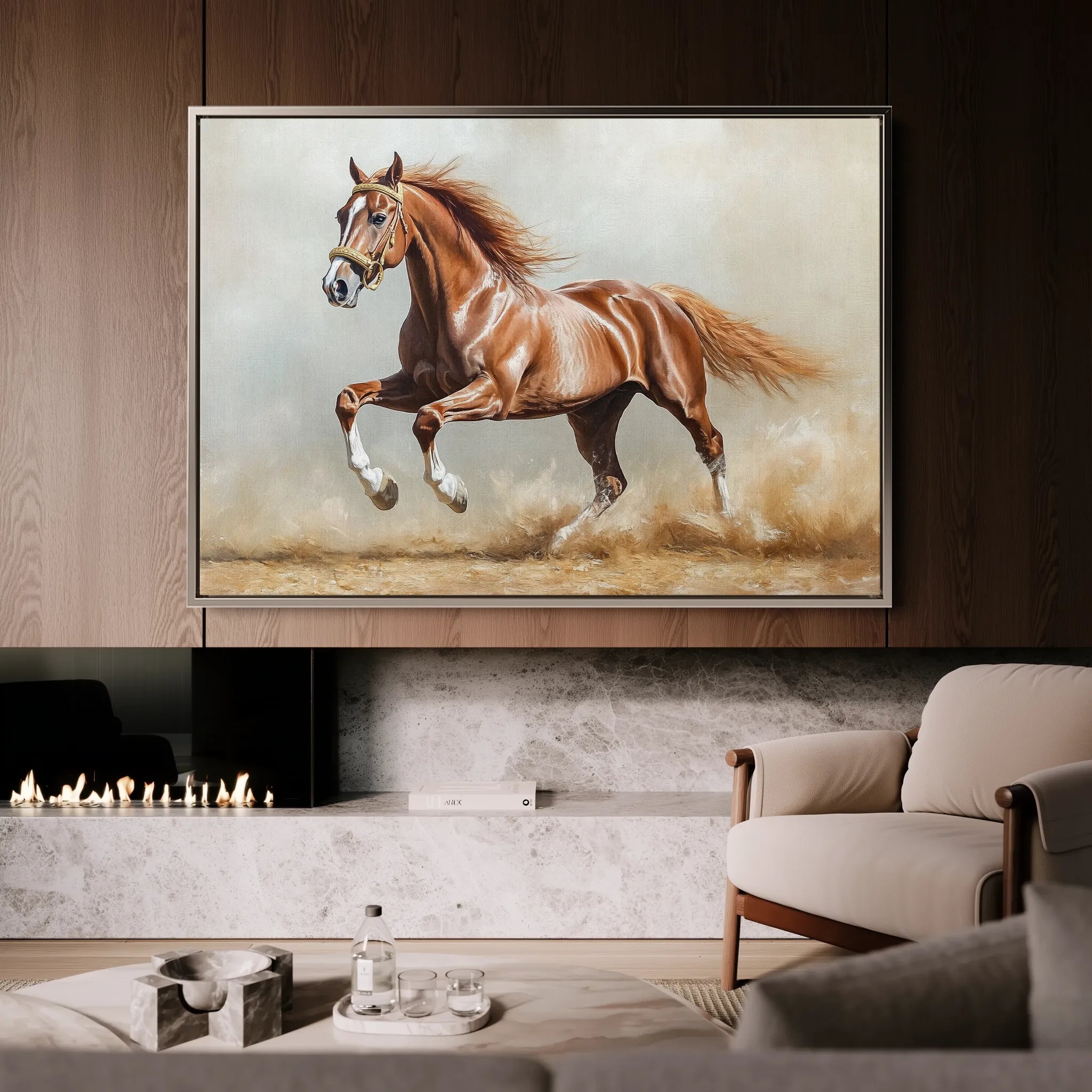 Horses Canvas Wall Art WAD166-H 90 x 60 cm / Stretched on hidden frame