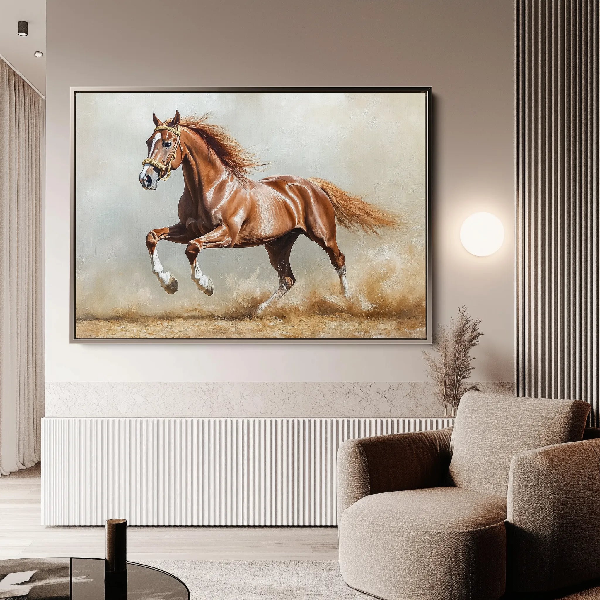 Horses Canvas Wall Art WAD166-H 90 x 60 cm / Stretched on hidden frame