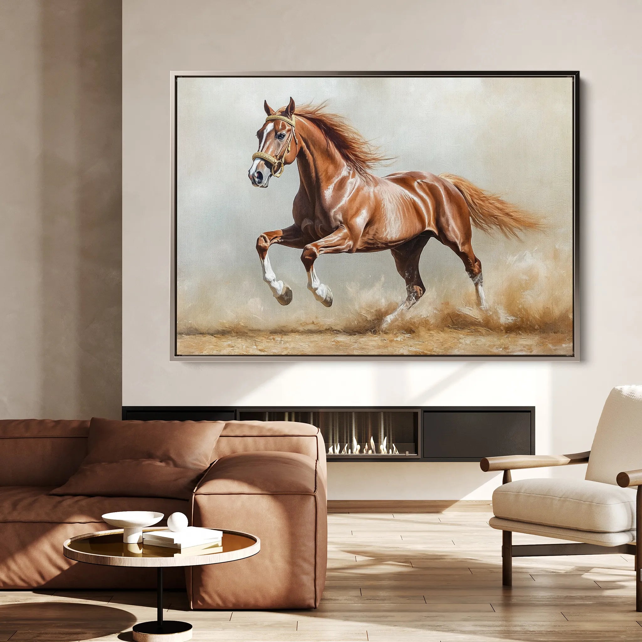 Horses Canvas Wall Art WAD166-H 90 x 60 cm / Stretched on hidden frame