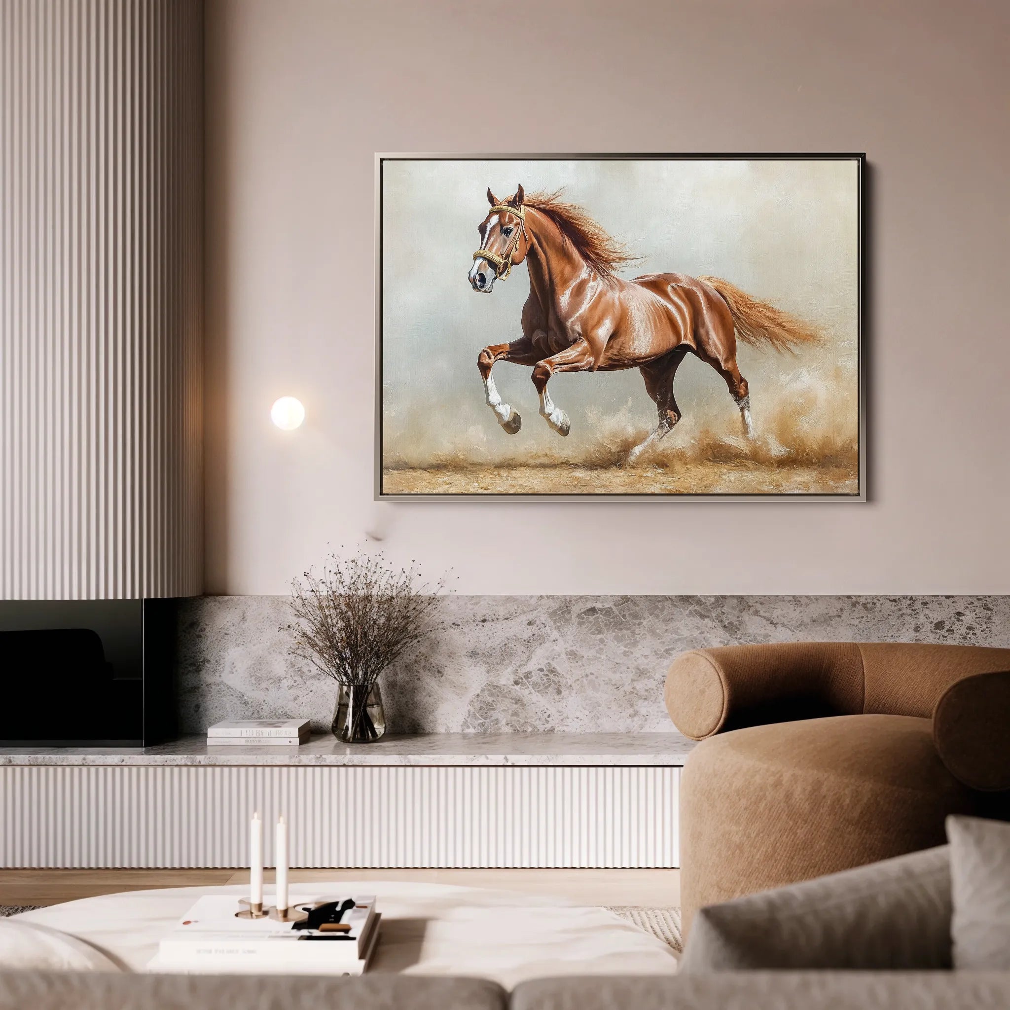 Horses Canvas Wall Art WAD166-H 90 x 60 cm / Stretched on hidden frame