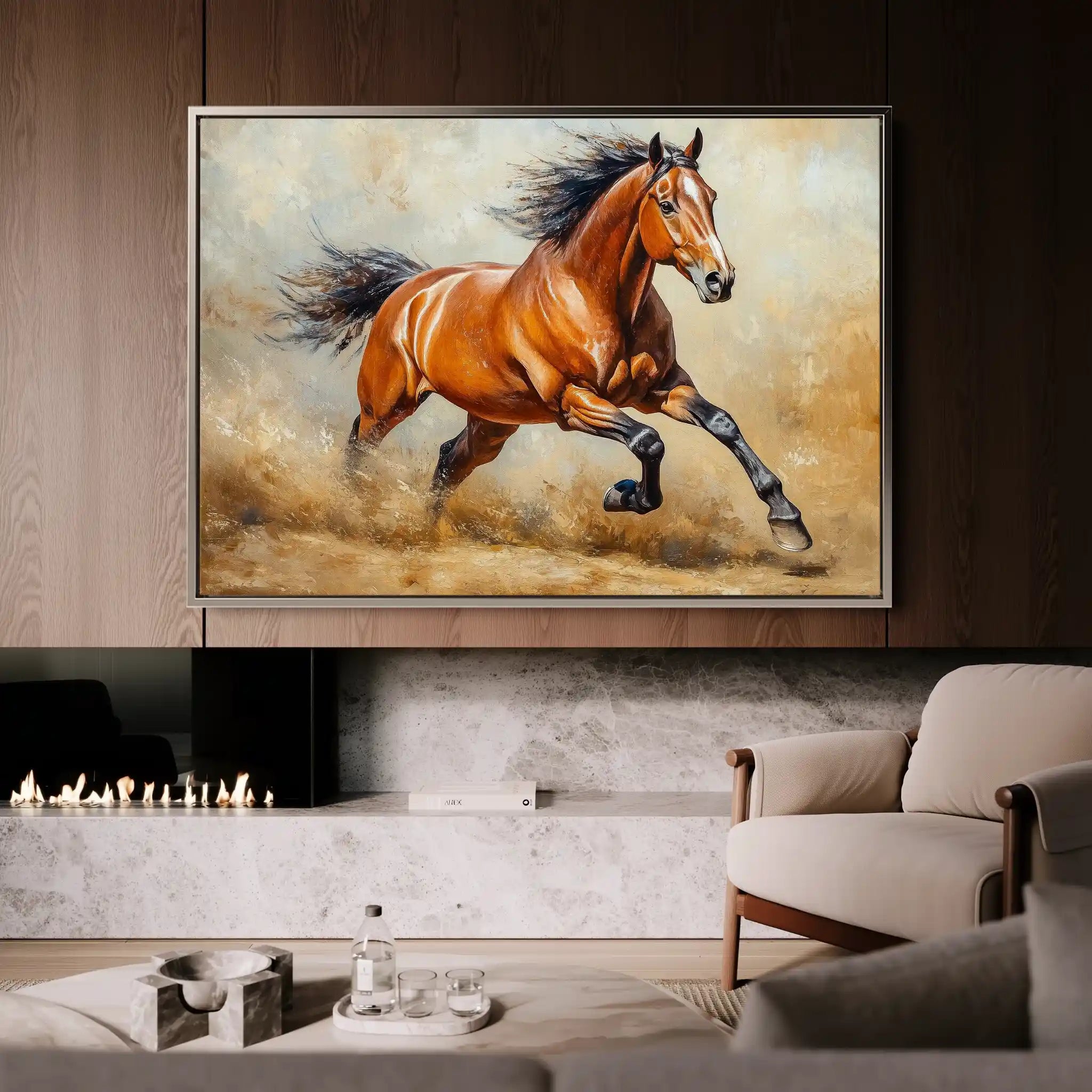 Horses 168 Canvas Art 90 x 60 cm / Stretched on hidden frame