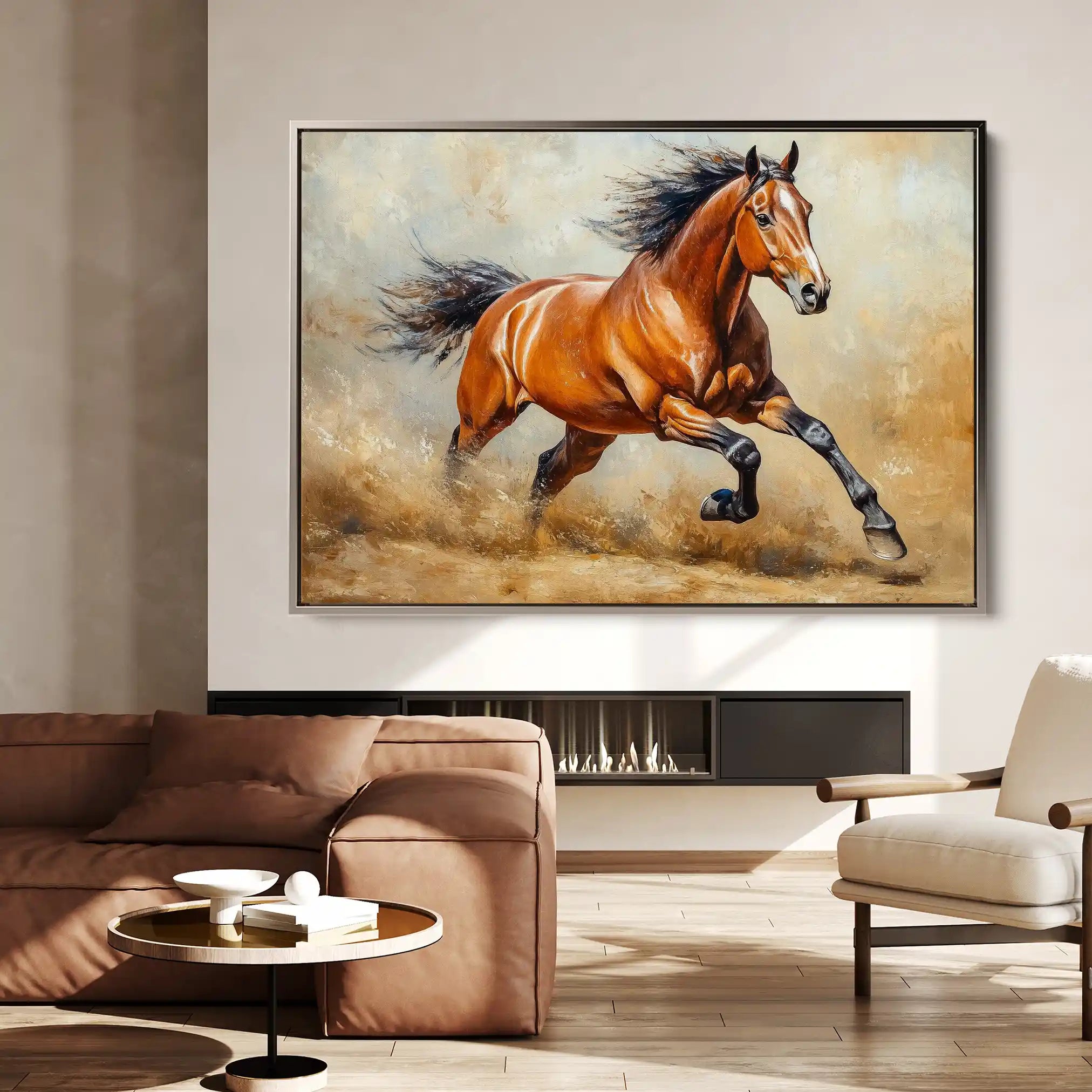 Horses 168 Canvas Art 90 x 60 cm / Stretched on hidden frame