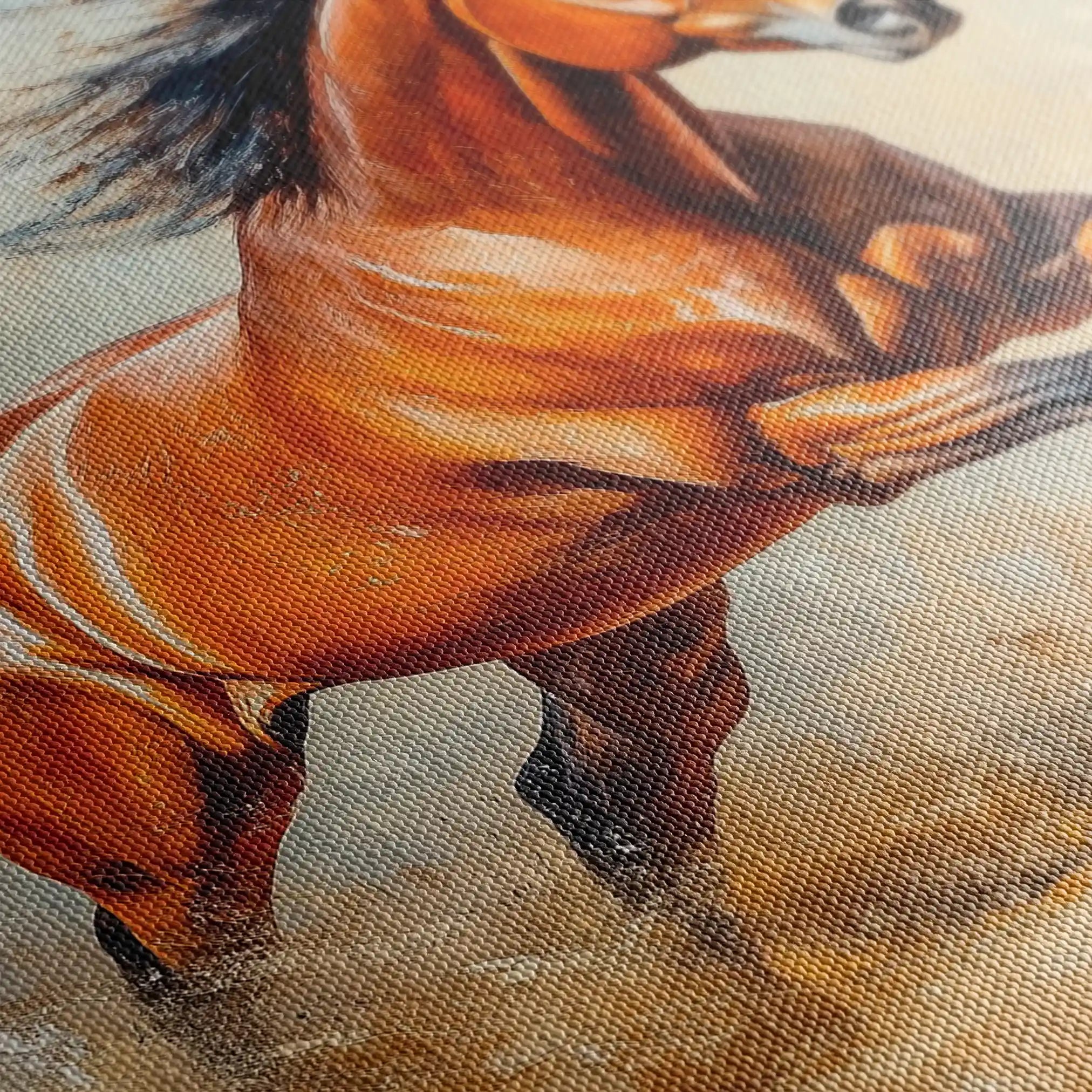 Horses 168 Canvas Art 90 x 60 cm / Stretched on hidden frame