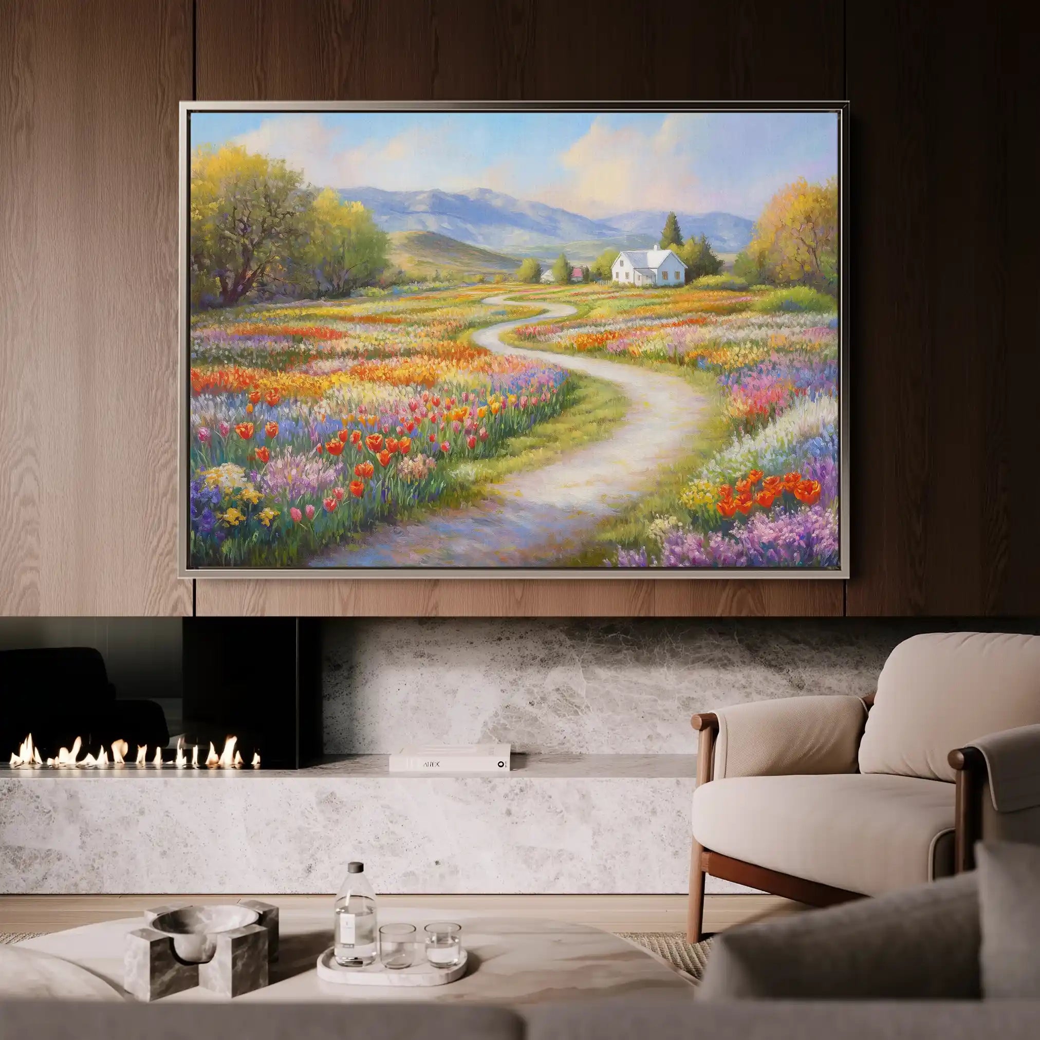 Landscape 169 Canvas Art 90 x 60 cm / Stretched on hidden frame