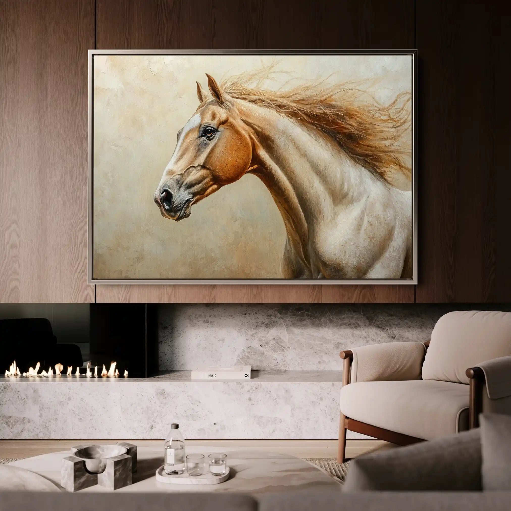 Horses 173 Canvas Art 90 x 60 cm / Stretched on hidden frame