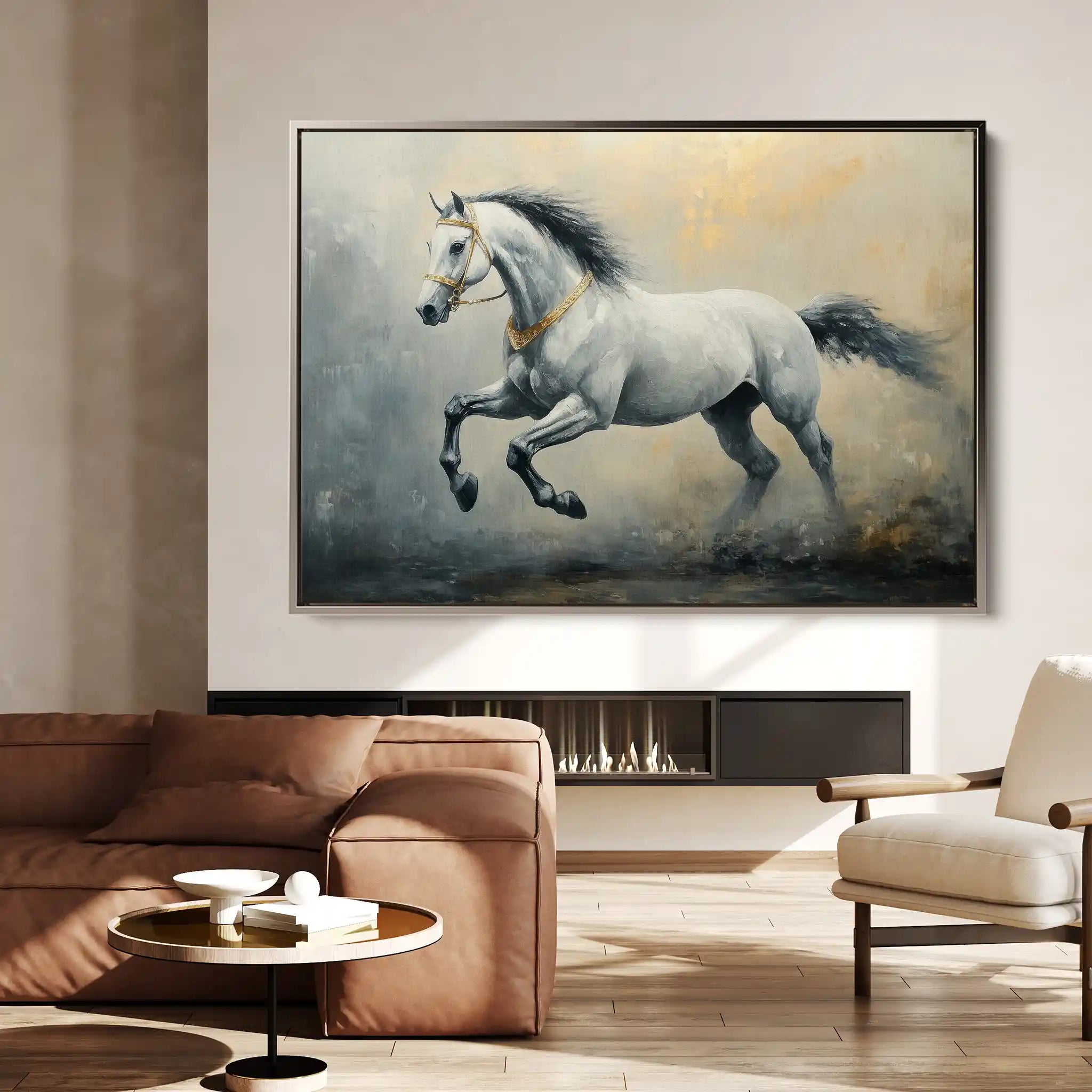 Horses 182 Canvas Art 90 x 60 cm / Stretched on hidden frame