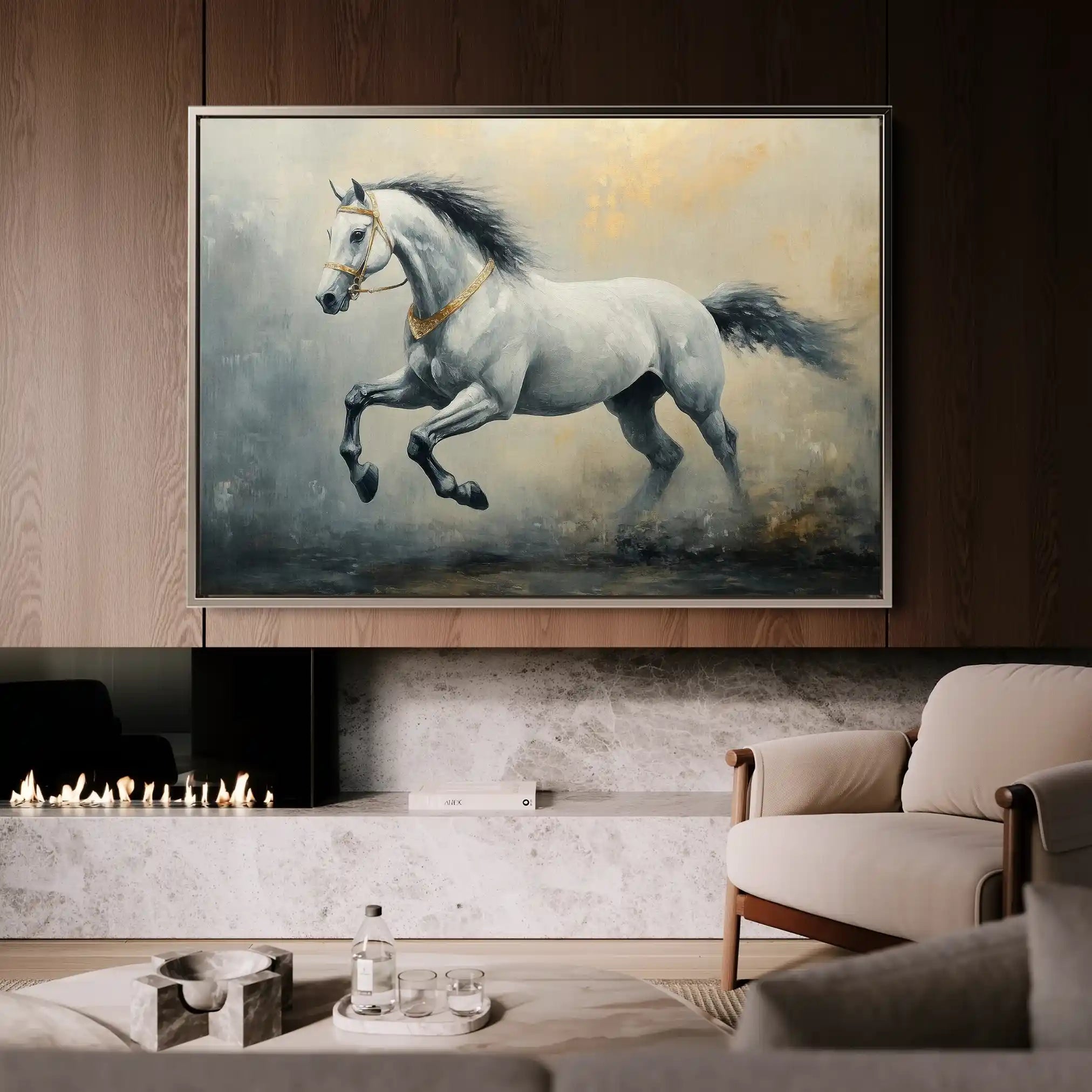 Horses 182 Canvas Art 90 x 60 cm / Stretched on hidden frame