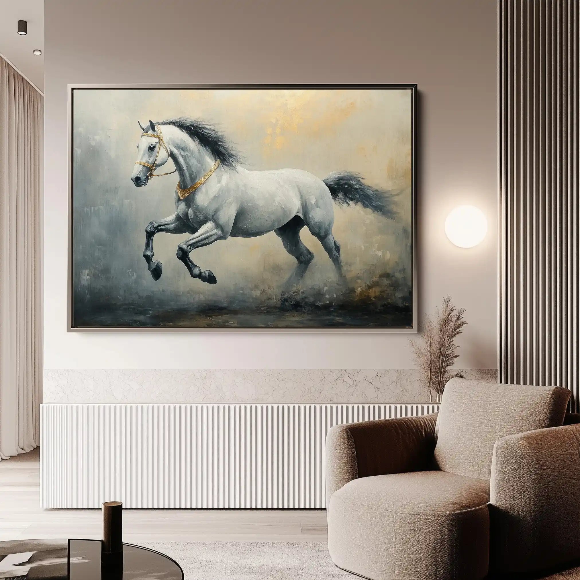 Horses 182 Canvas Art 90 x 60 cm / Stretched on hidden frame
