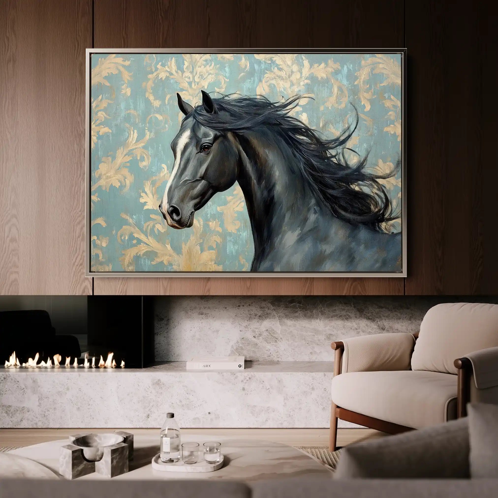 Horses 184 Canvas Art 90 x 60 cm / Stretched on hidden frame