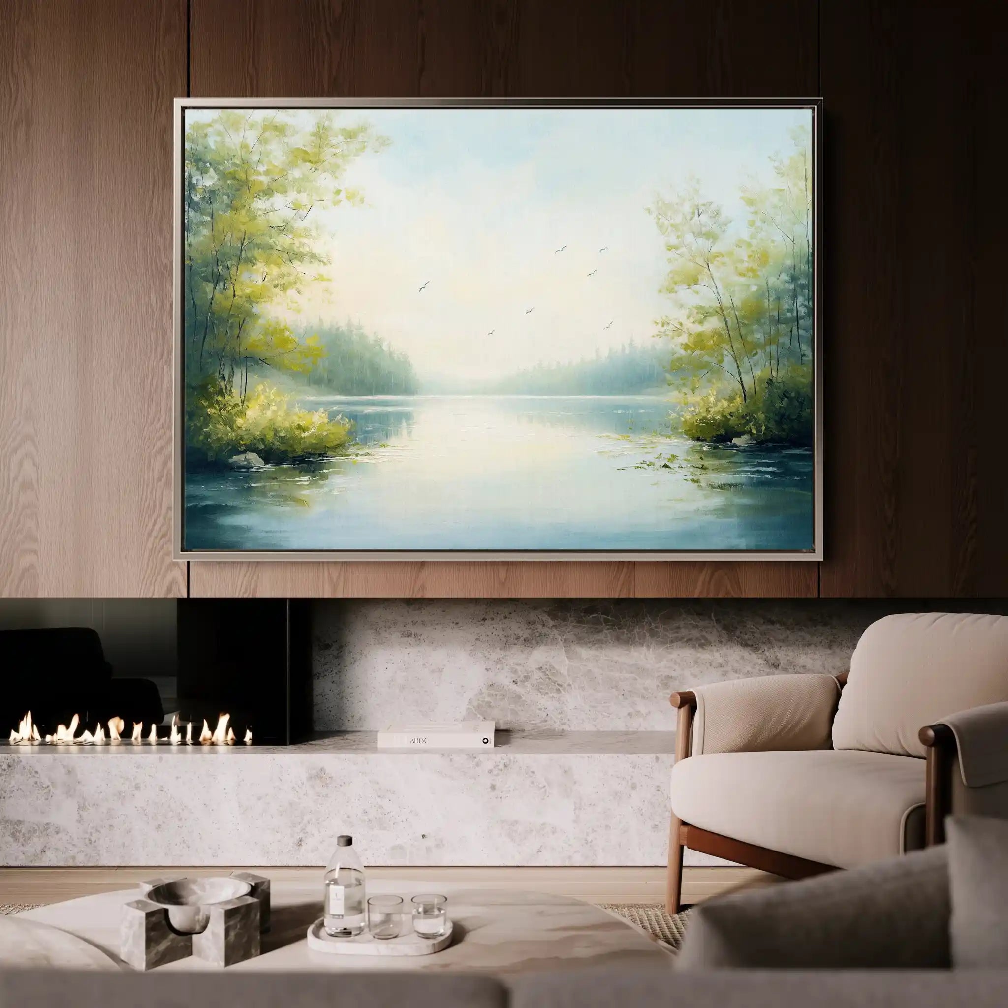 Landscape 185 Canvas Art 90 x 60 cm / Stretched on hidden frame