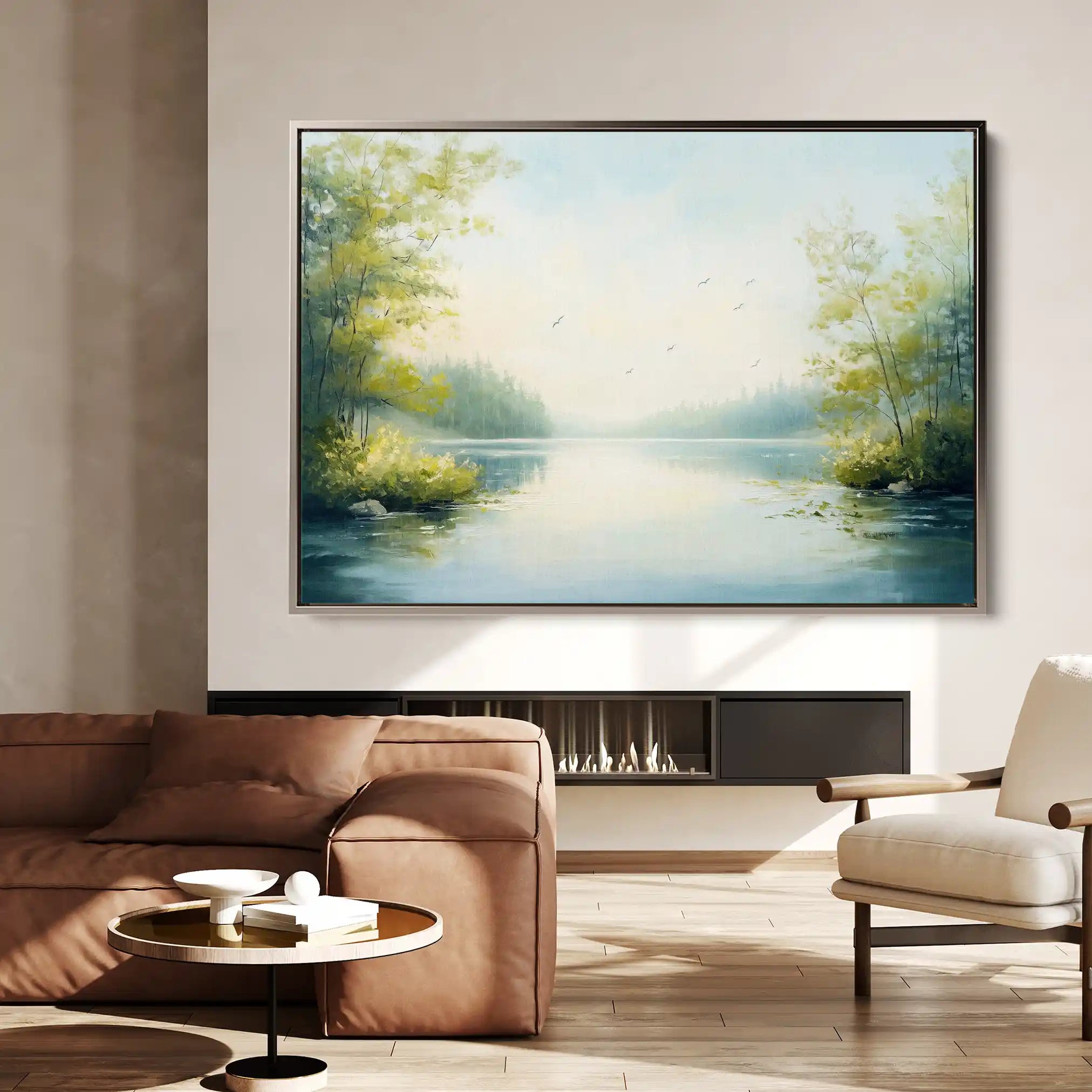 Landscape 185 Canvas Art 90 x 60 cm / Stretched on hidden frame