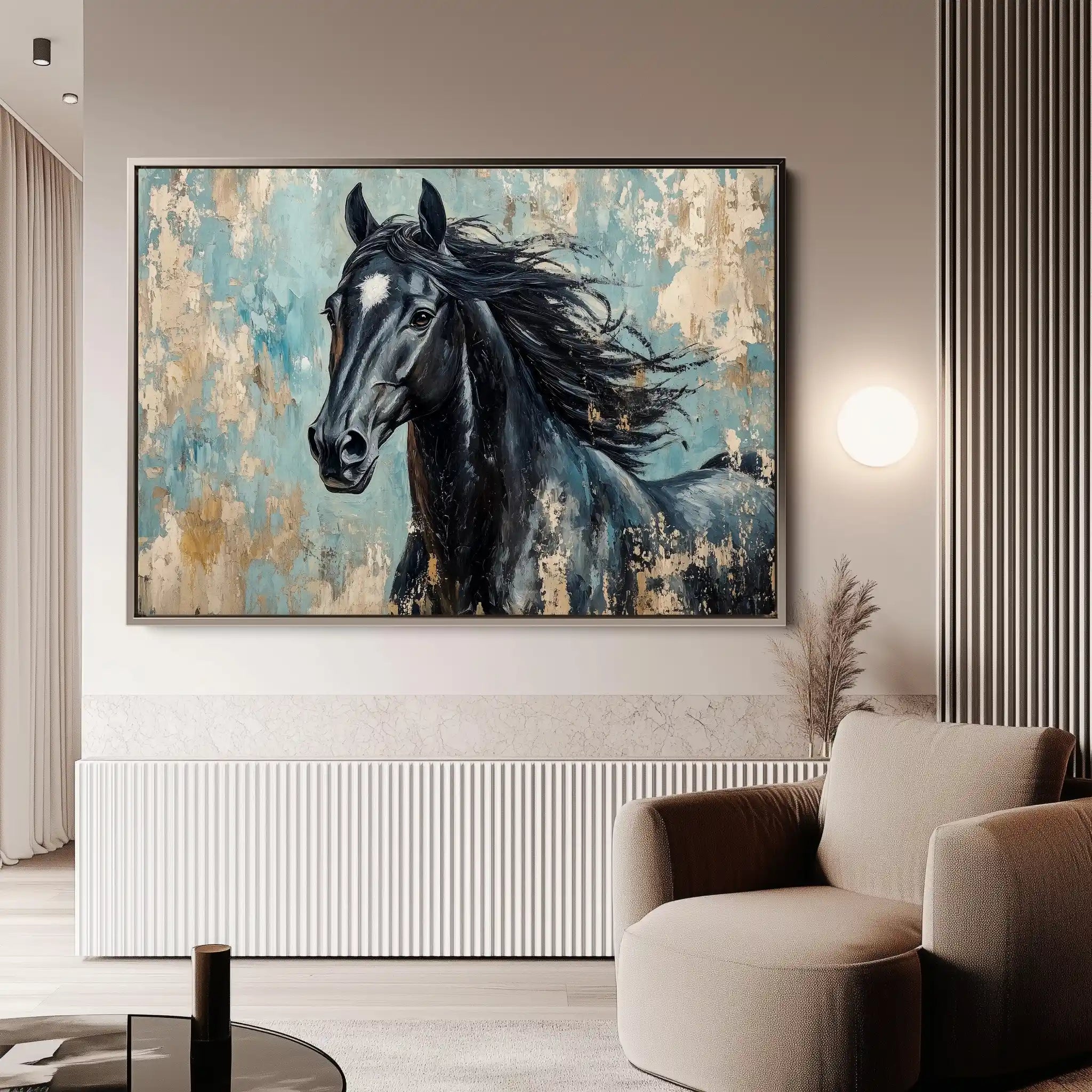 Horses 187 Canvas Art 90 x 60 cm / Stretched on hidden frame