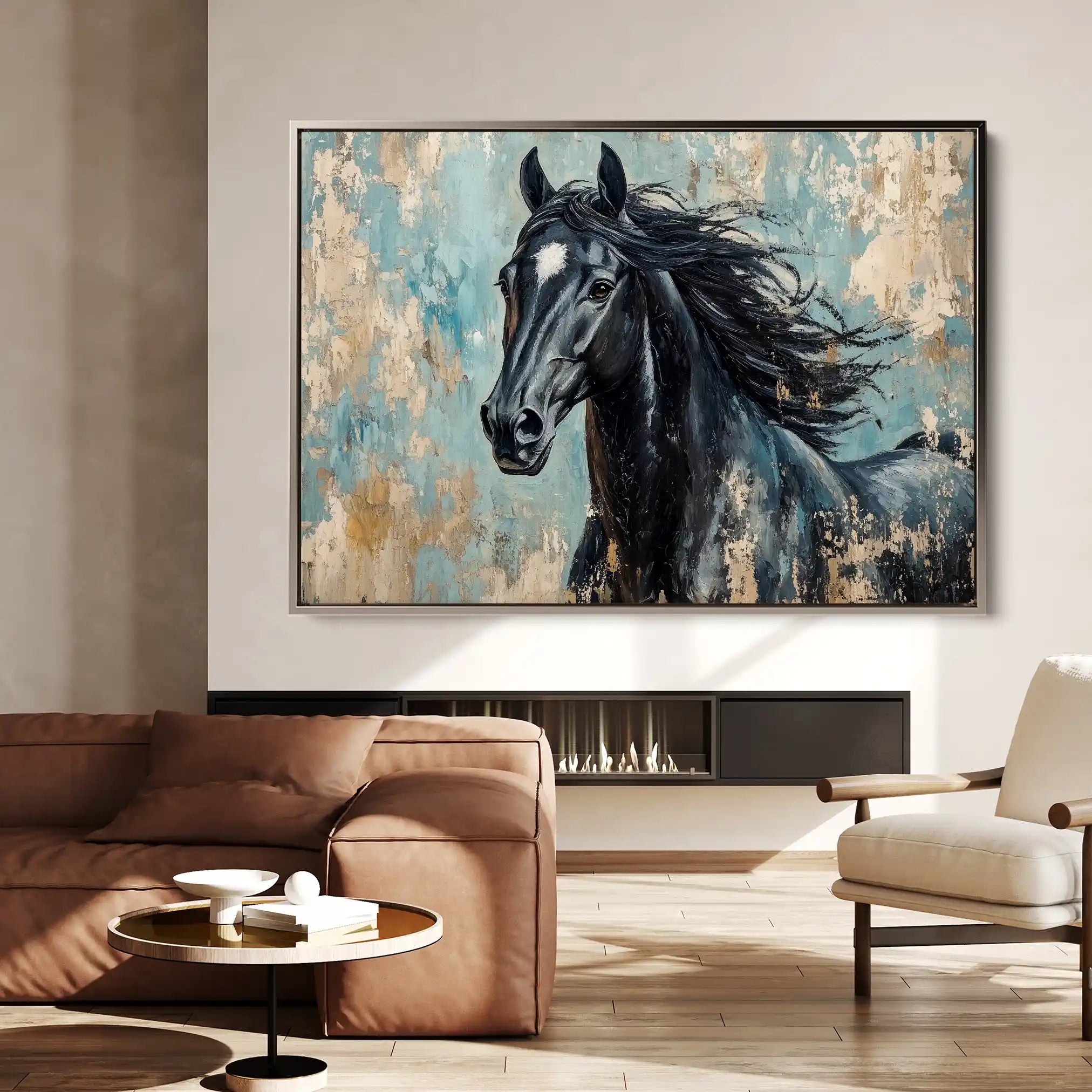 Horses 187 Canvas Art 90 x 60 cm / Stretched on hidden frame