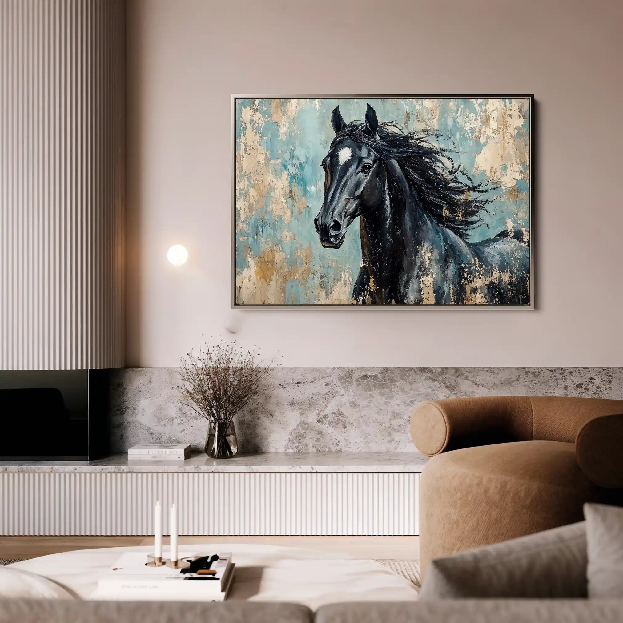 Horses 187 Canvas Art 90 x 60 cm / Stretched on hidden frame