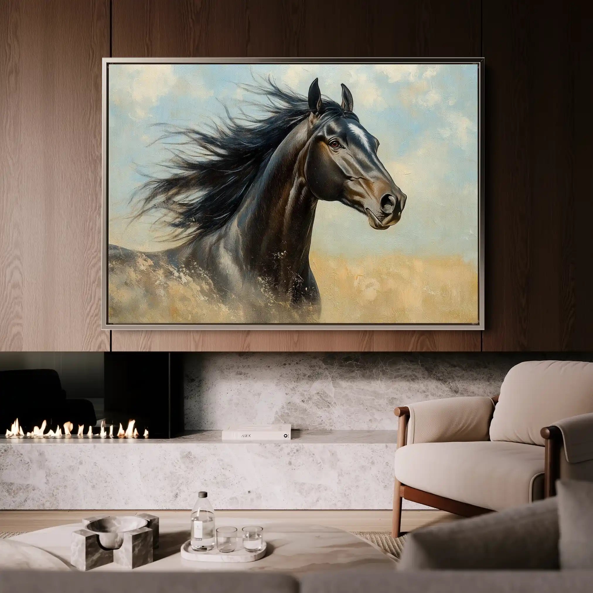 Horses 188 Canvas Art 90 x 60 cm / Stretched on hidden frame