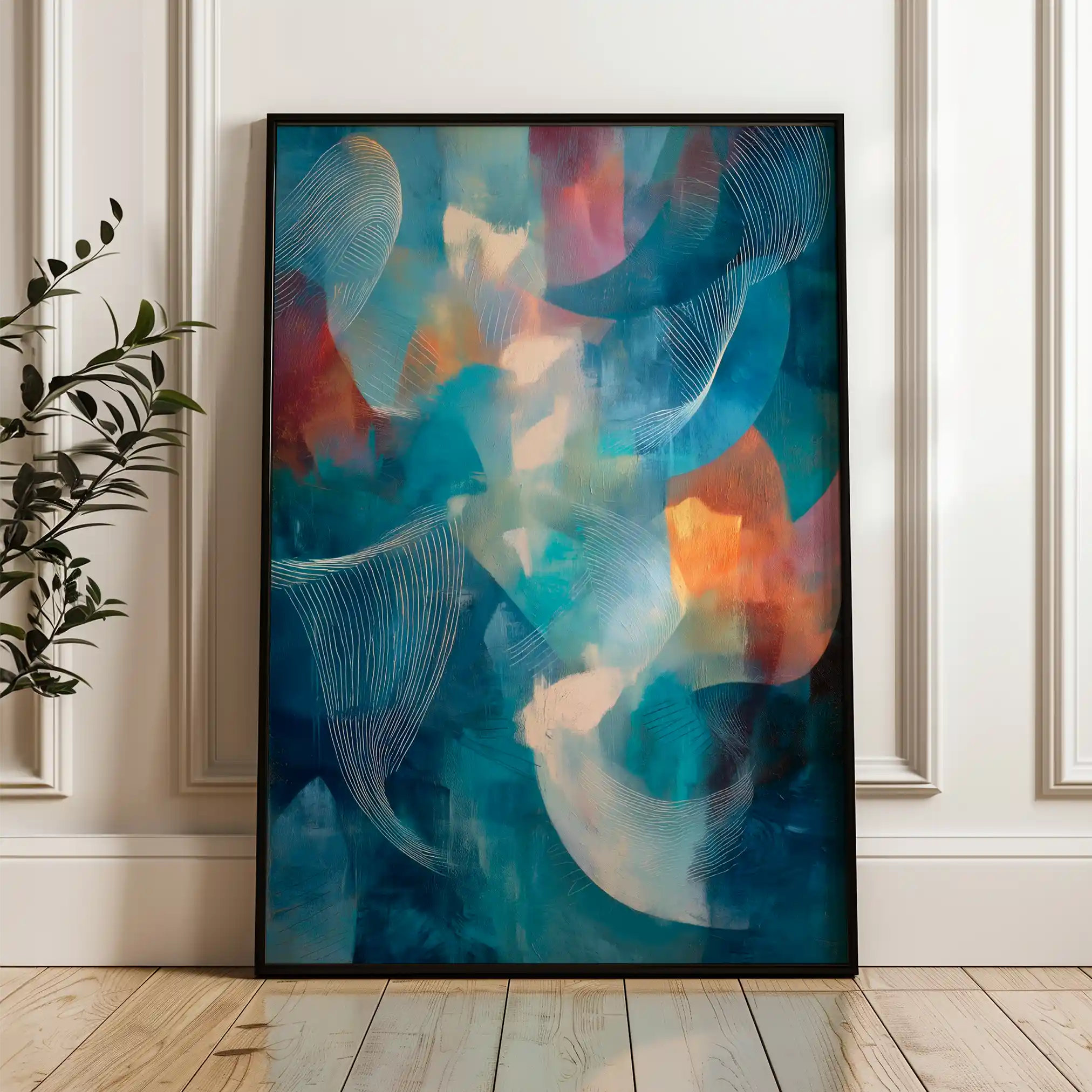 Abstract 1909 Canvas Art 60 x 40 cm / Stretched on hidden frame