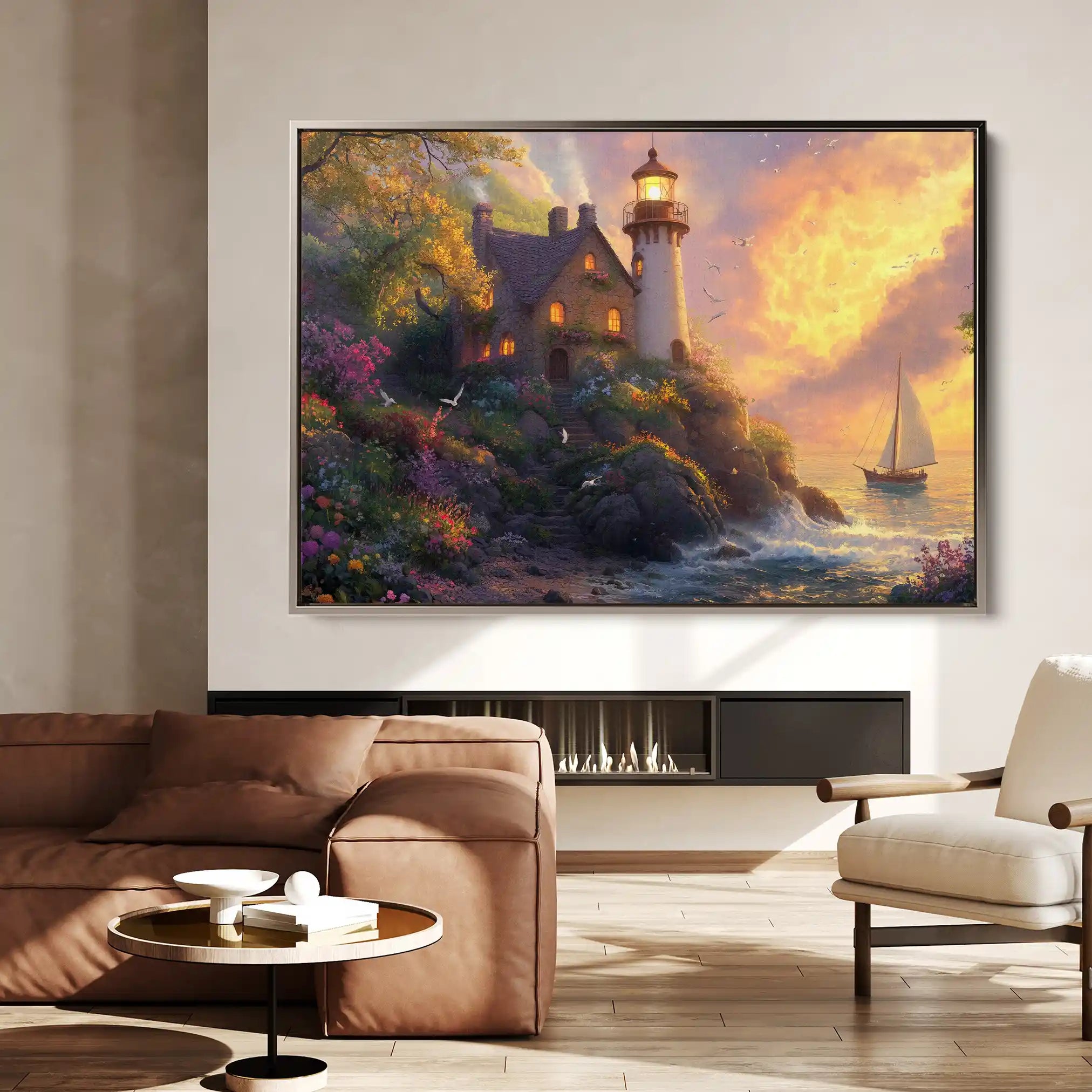 Landscape 193 Canvas Art 90 x 60 cm / Stretched on hidden frame