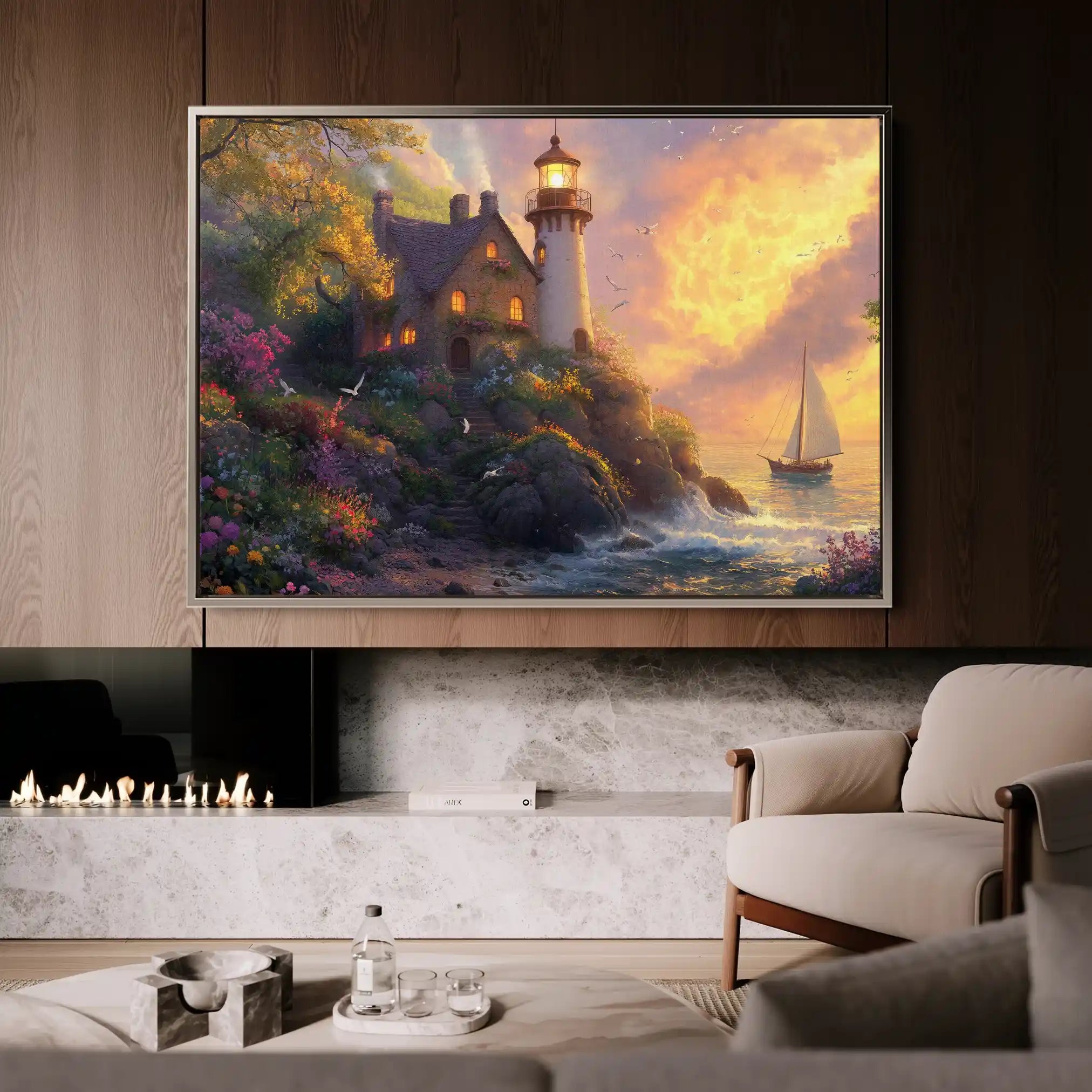 Landscape 193 Canvas Art 90 x 60 cm / Stretched on hidden frame